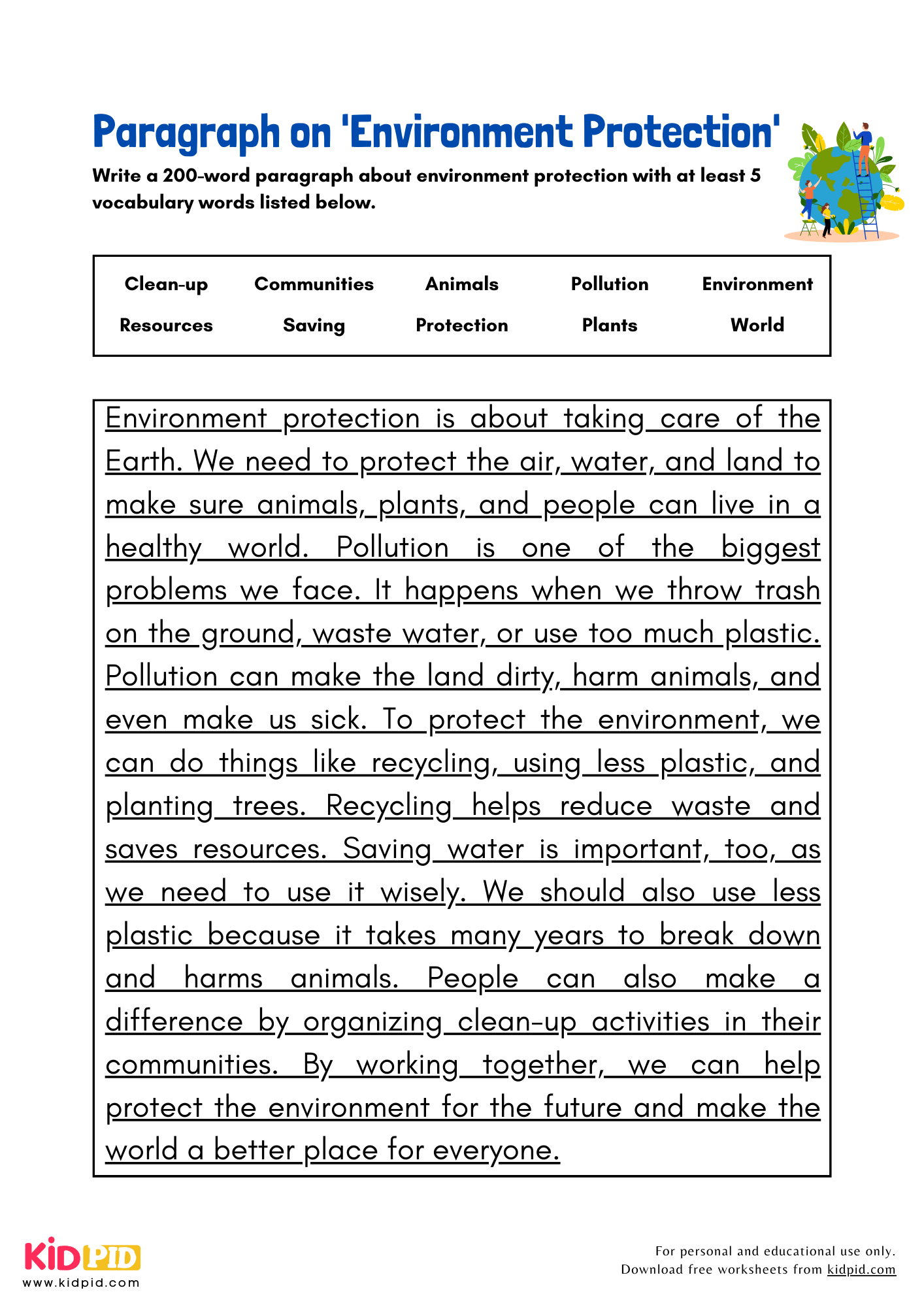 Paragraph on 'Environment Protection' - 200 Words