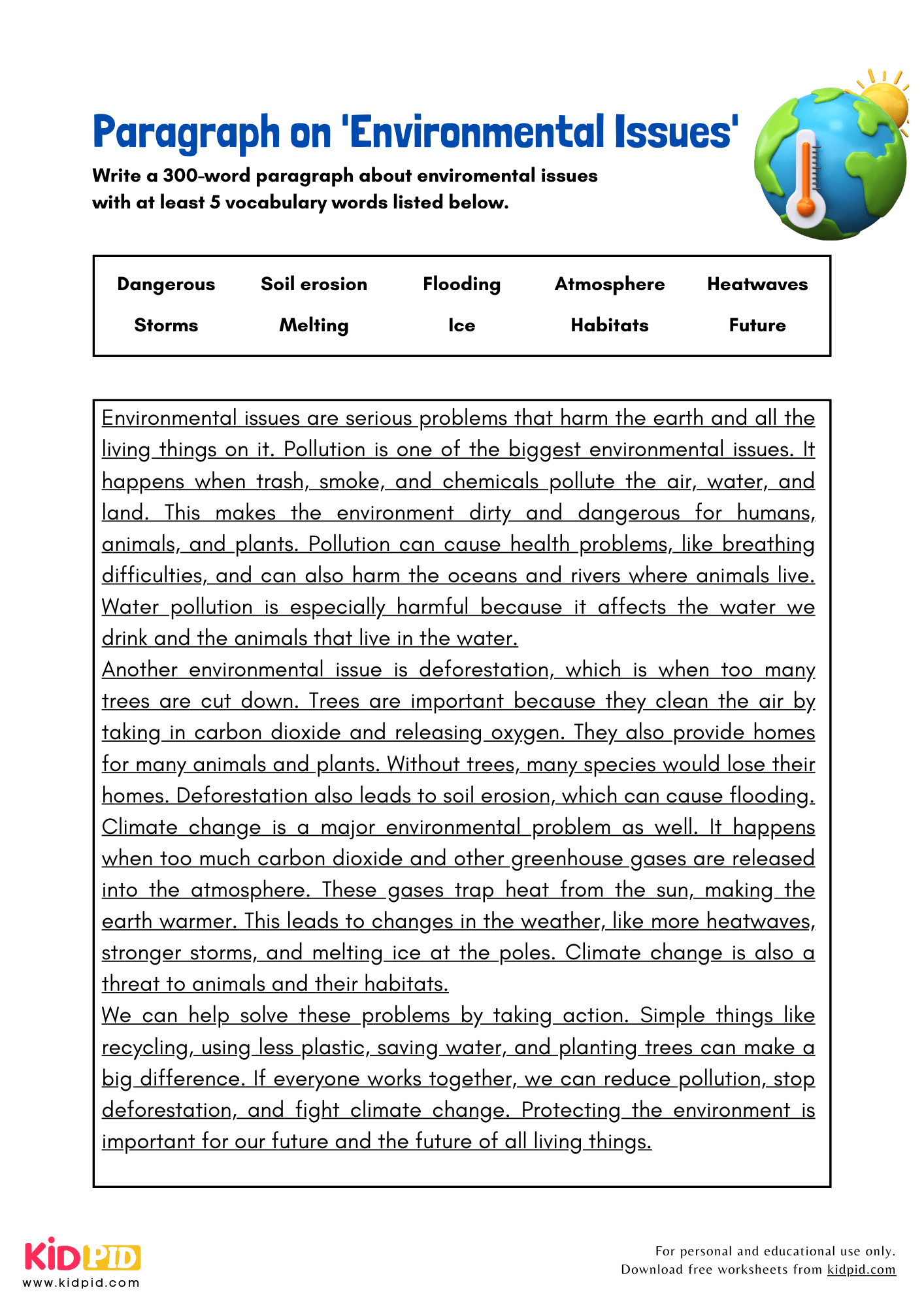 Paragraph on 'Environmental Issues' - 300 Words