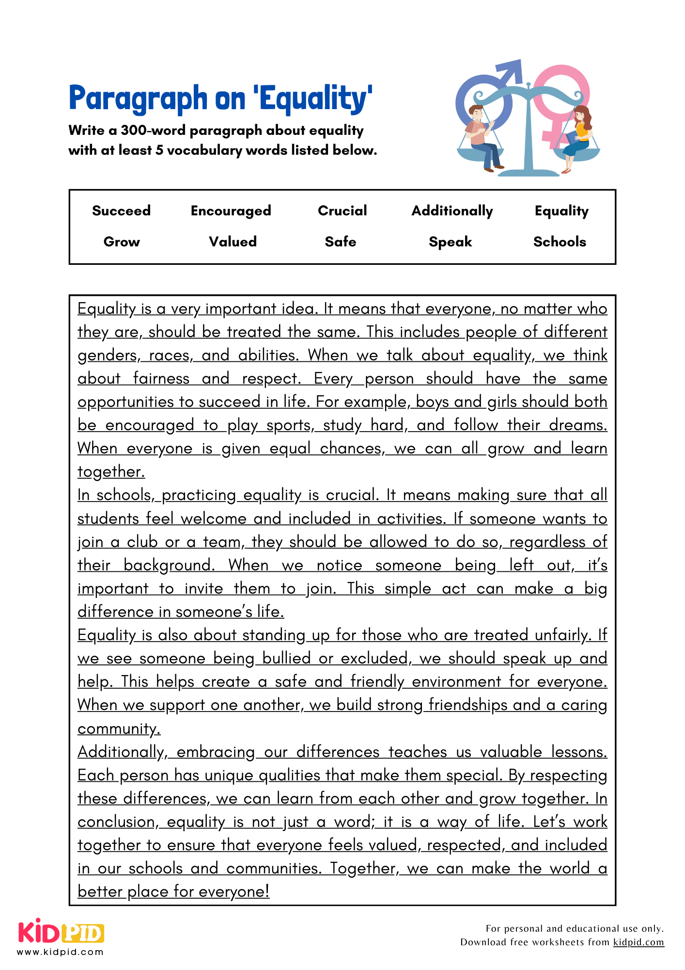 Paragraph on 'Equality' - 300 Words