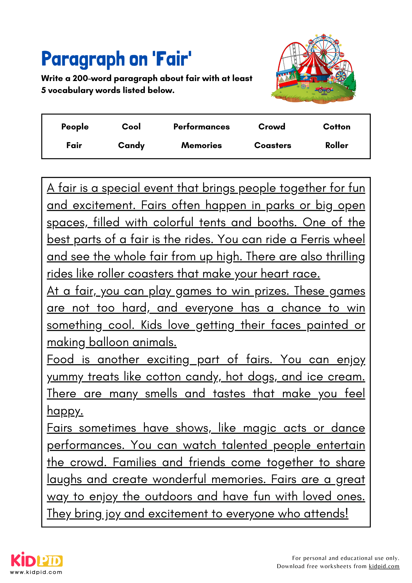 Paragraph on 'Fair' - 200 Words