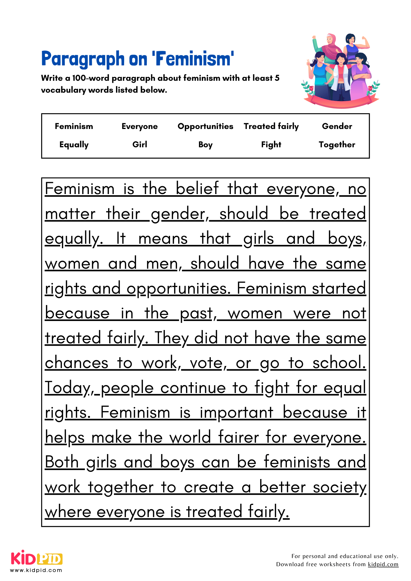 Paragraph on 'Feminism' - 100 Words