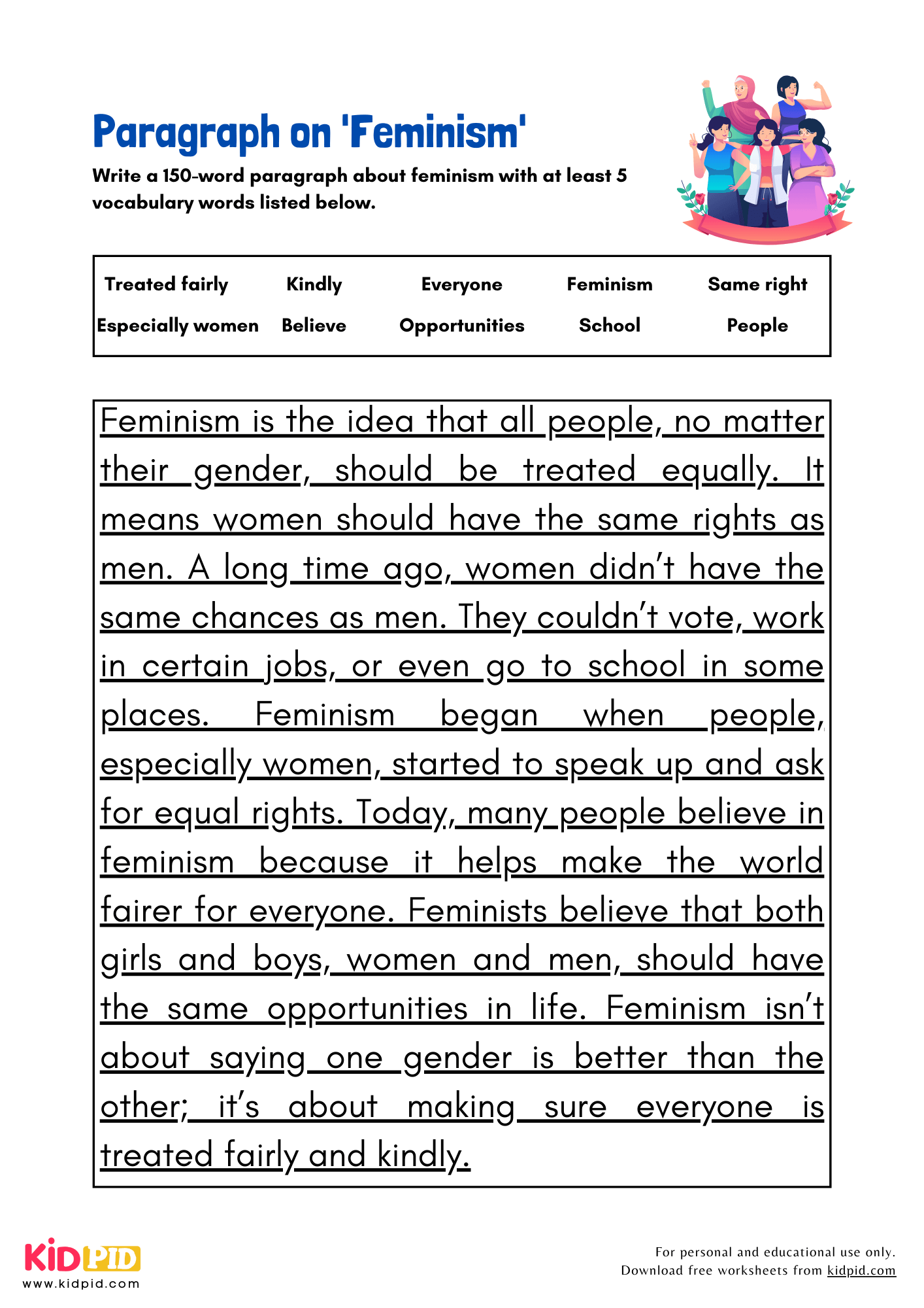 Paragraph on 'Feminism' - 150 Words 