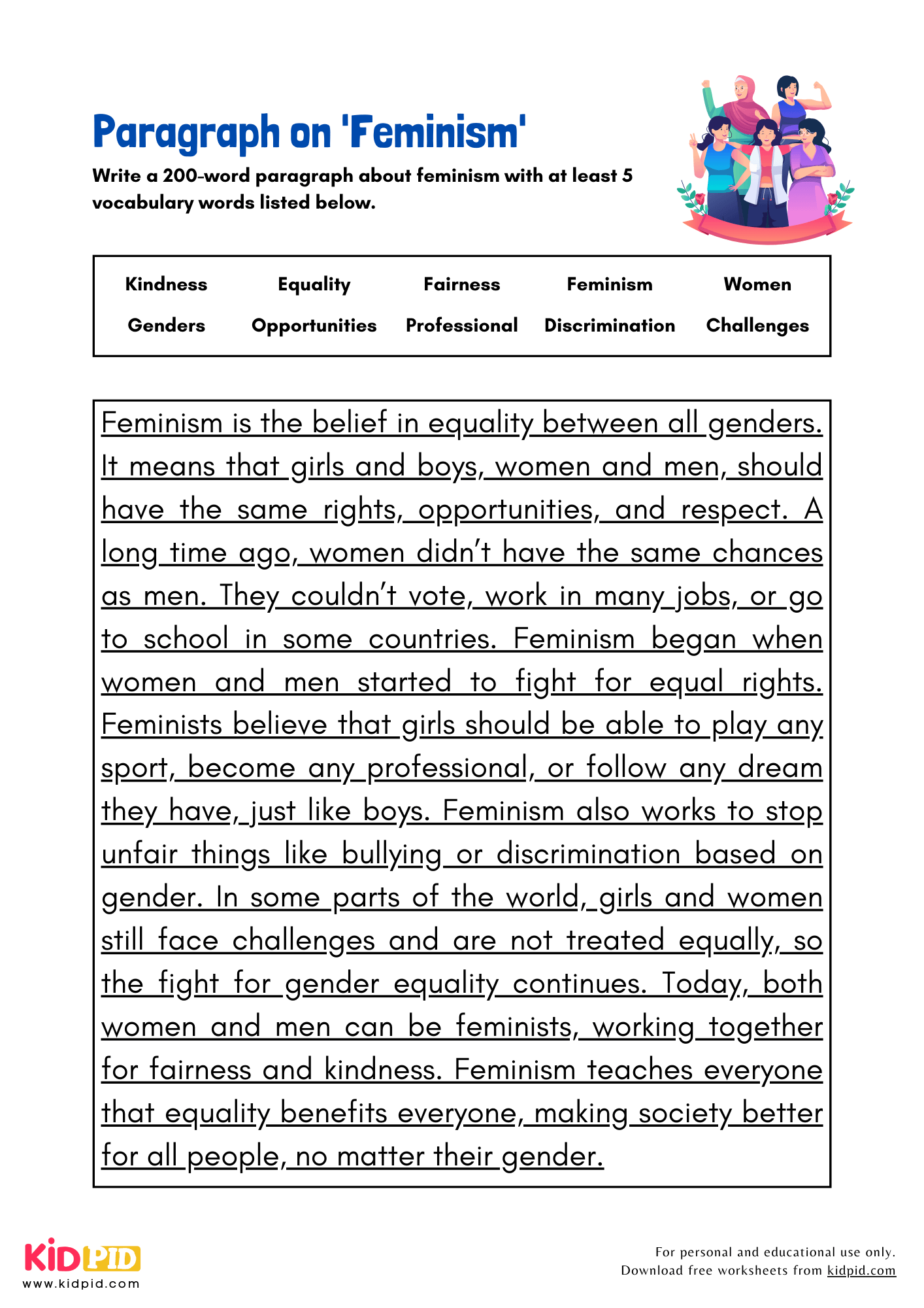 Paragraph on 'Feminism' - 200 Words