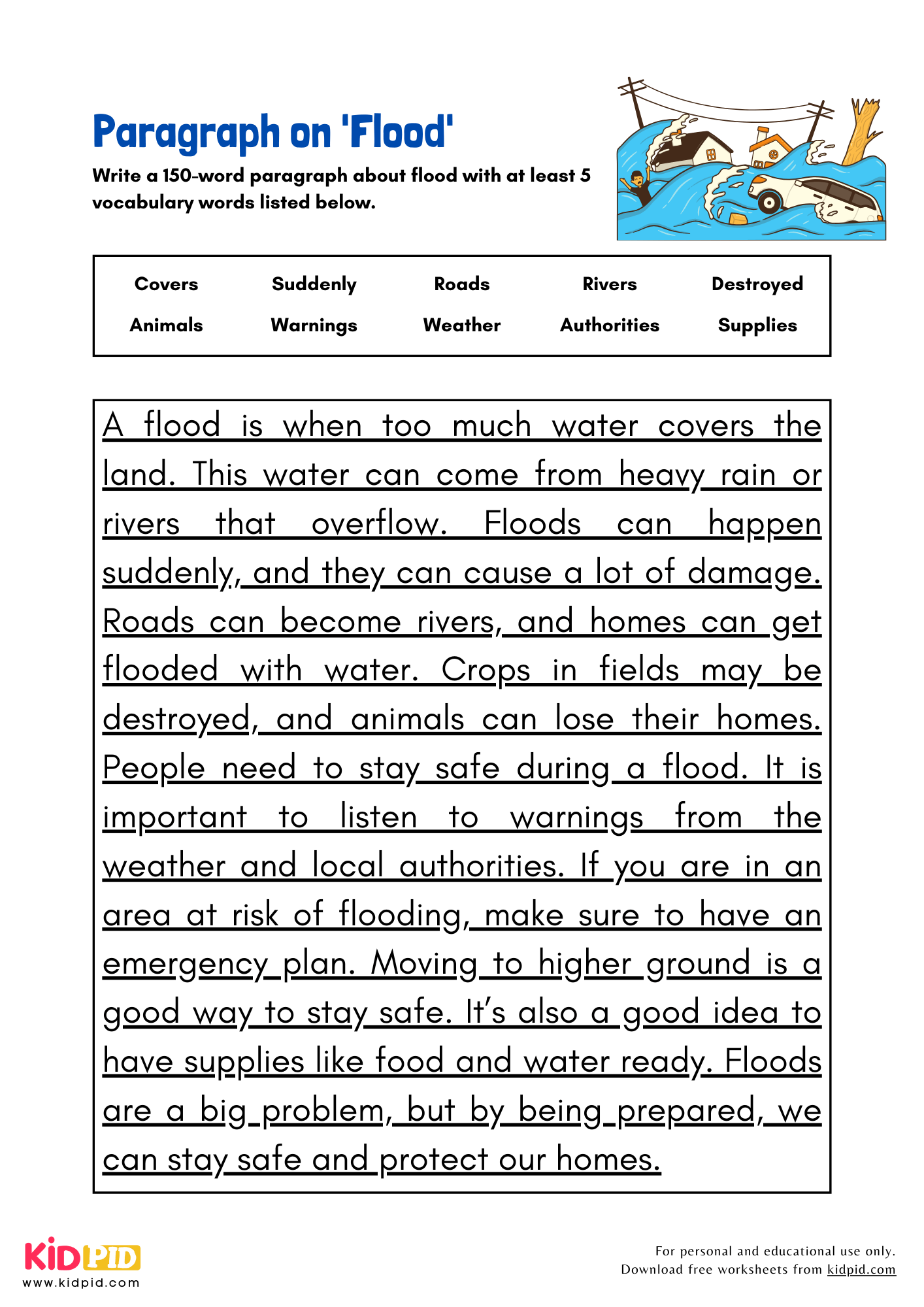 Paragraph on 'Flood' - 150 Words