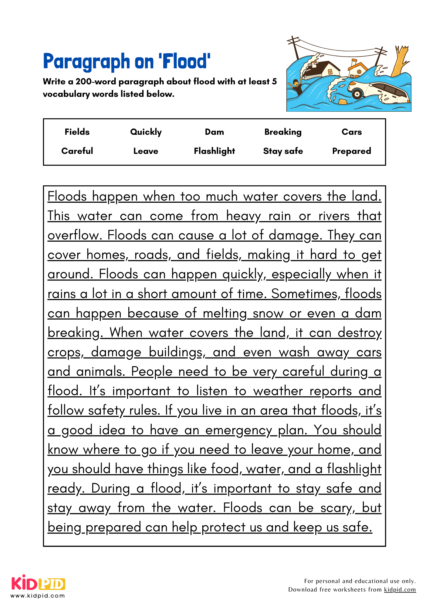 Paragraph on 'Flood' - 200 Words