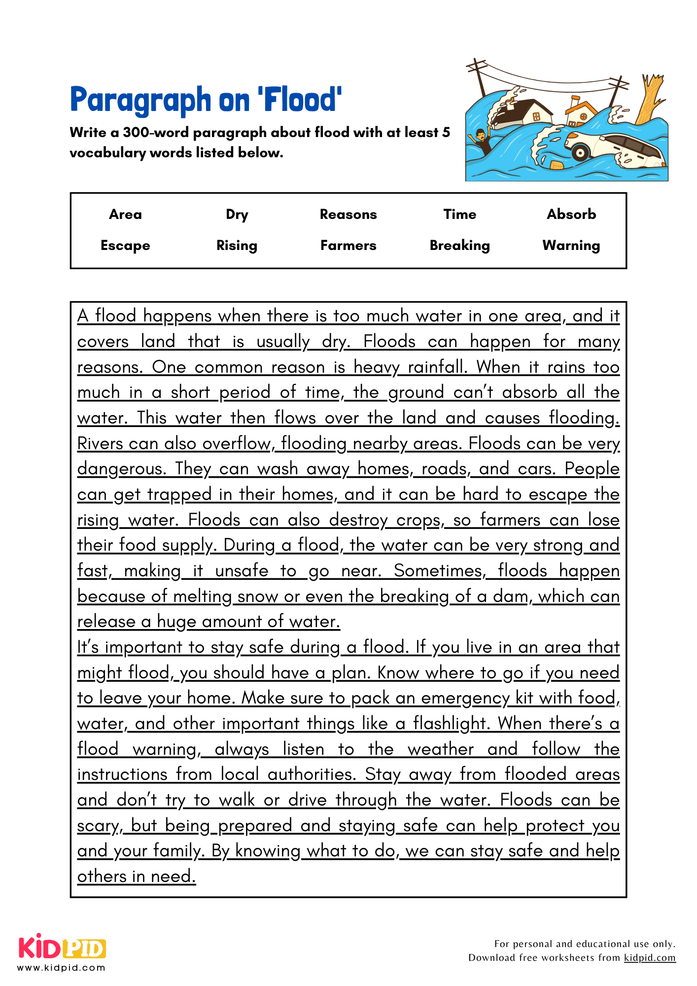 Paragraph on 'Flood' - 300 Words