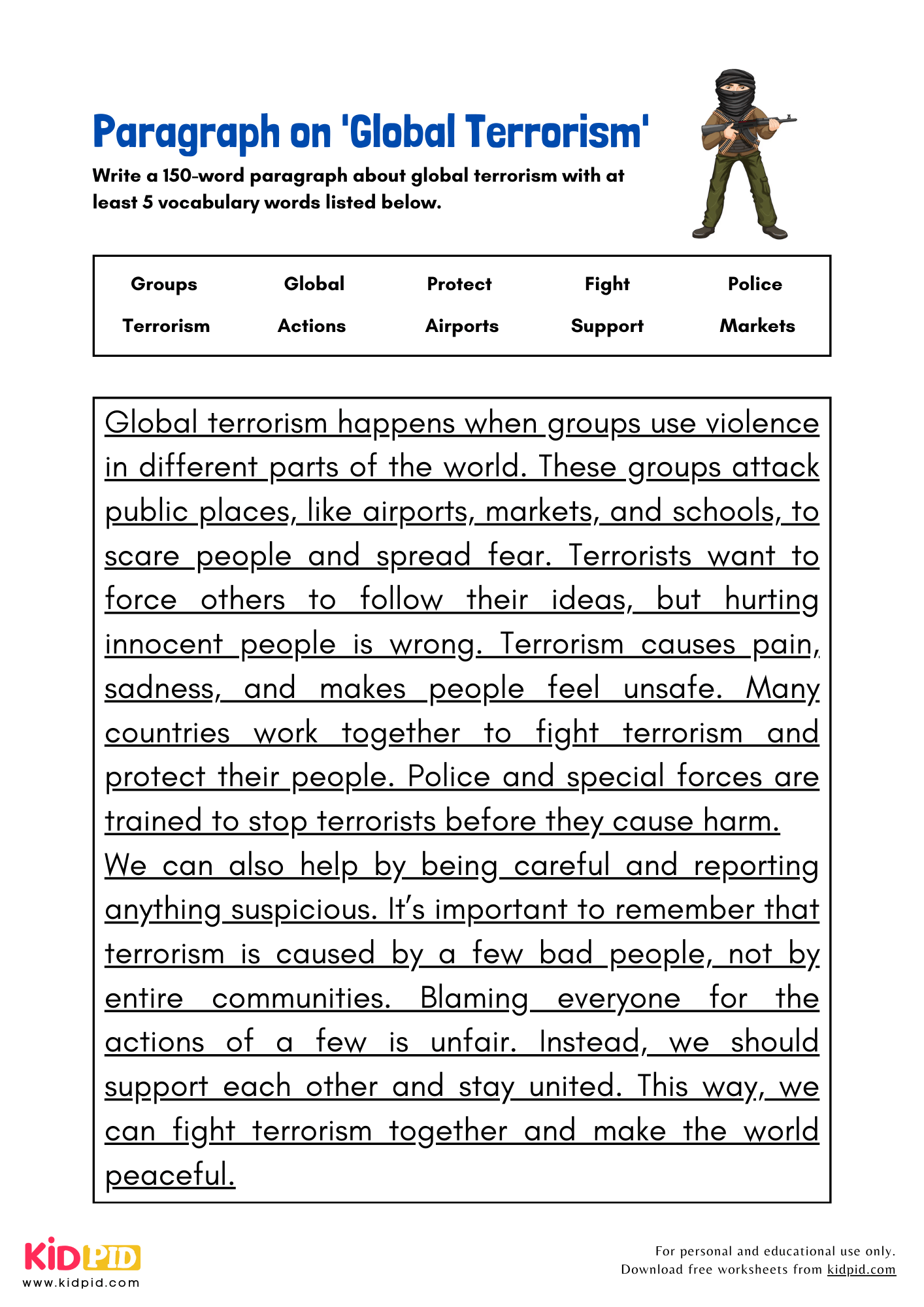 Paragraph on 'Global Terrorism' - 150 Words