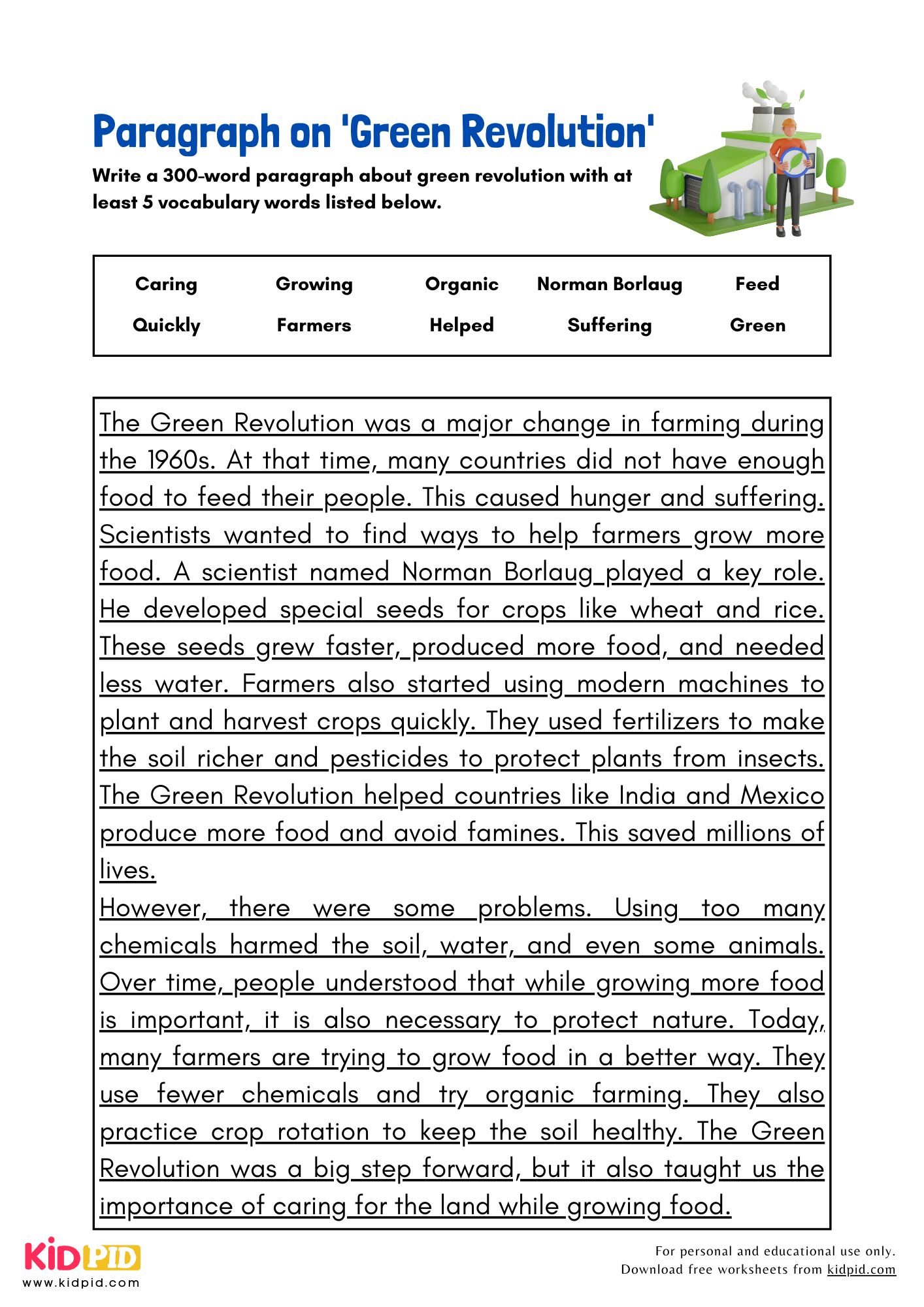 Paragraph on 'Green Revolution' - 300 Words