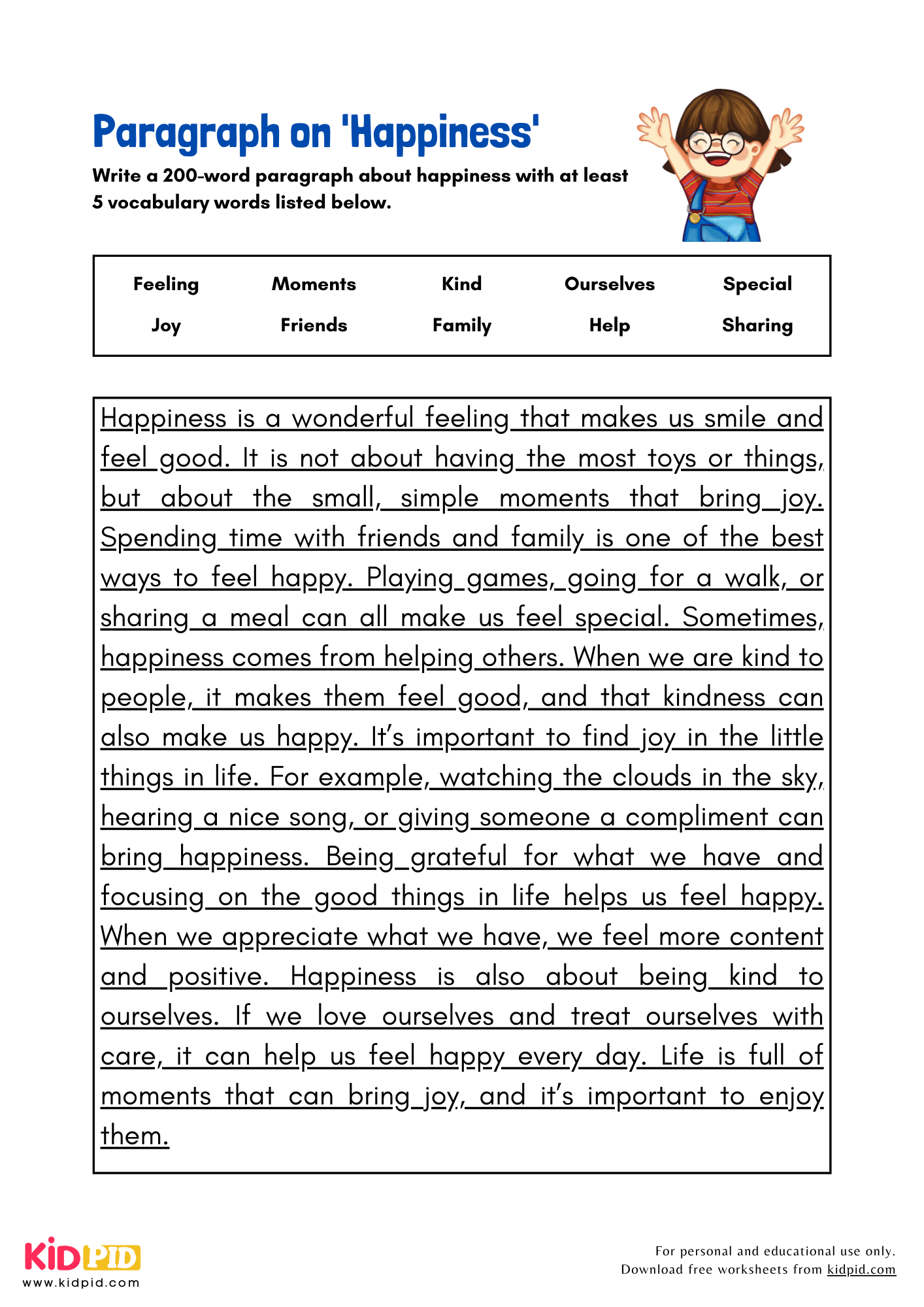 Paragraph on 'Happiness' - 200 Words