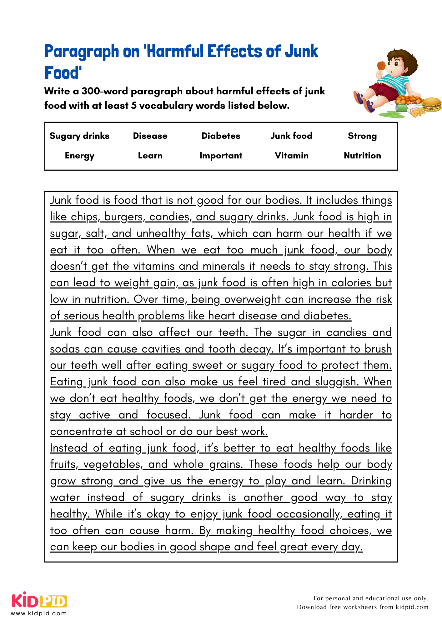 Paragraph on 'Harmful Effects of Junk Food' - 300 Words