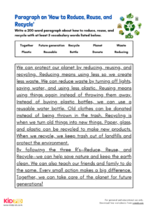 Paragraph on 'How to Reduce, Reuse, and Recycle' - Kidpid