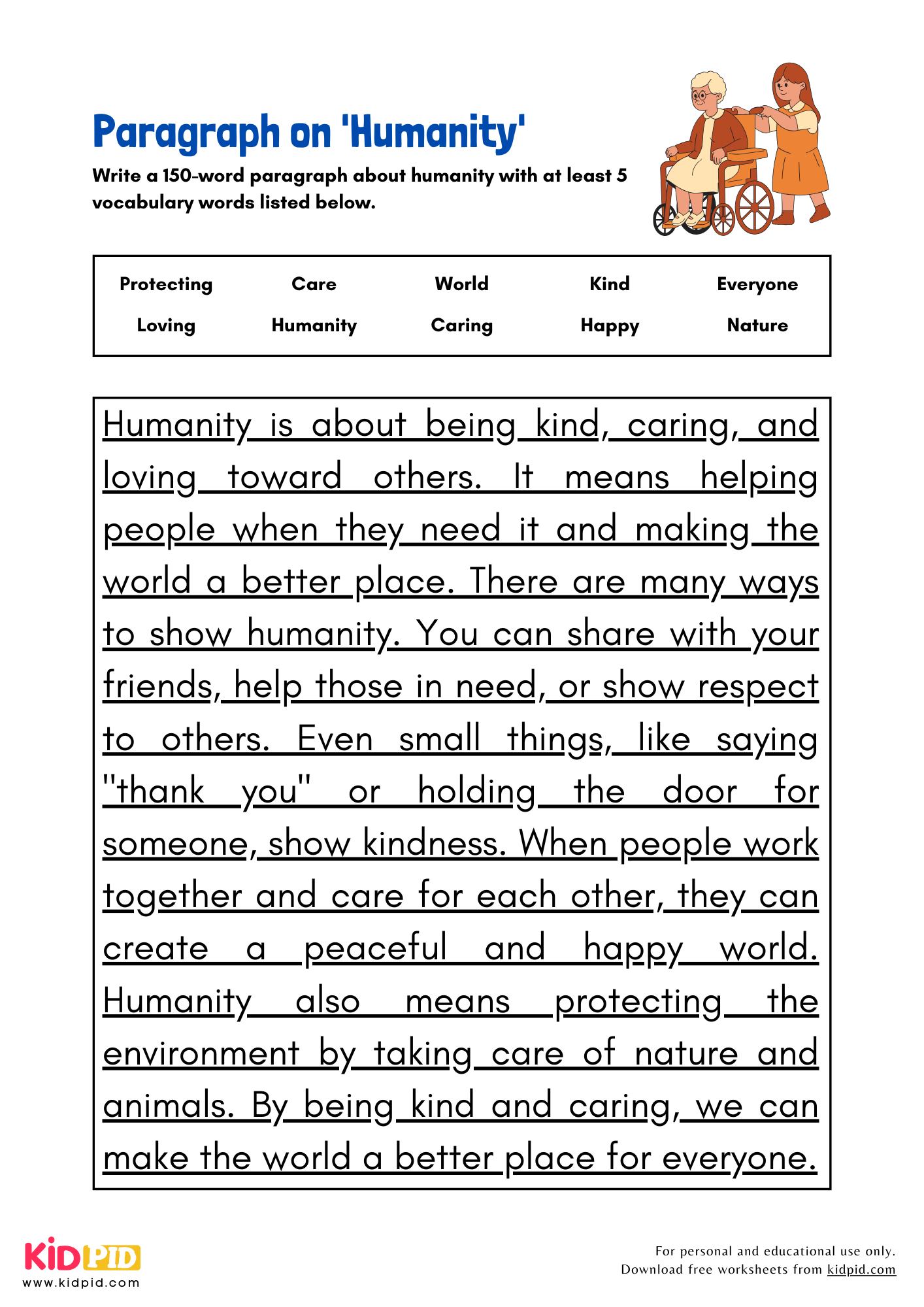 Paragraph on 'Humanity' - 150 Words
