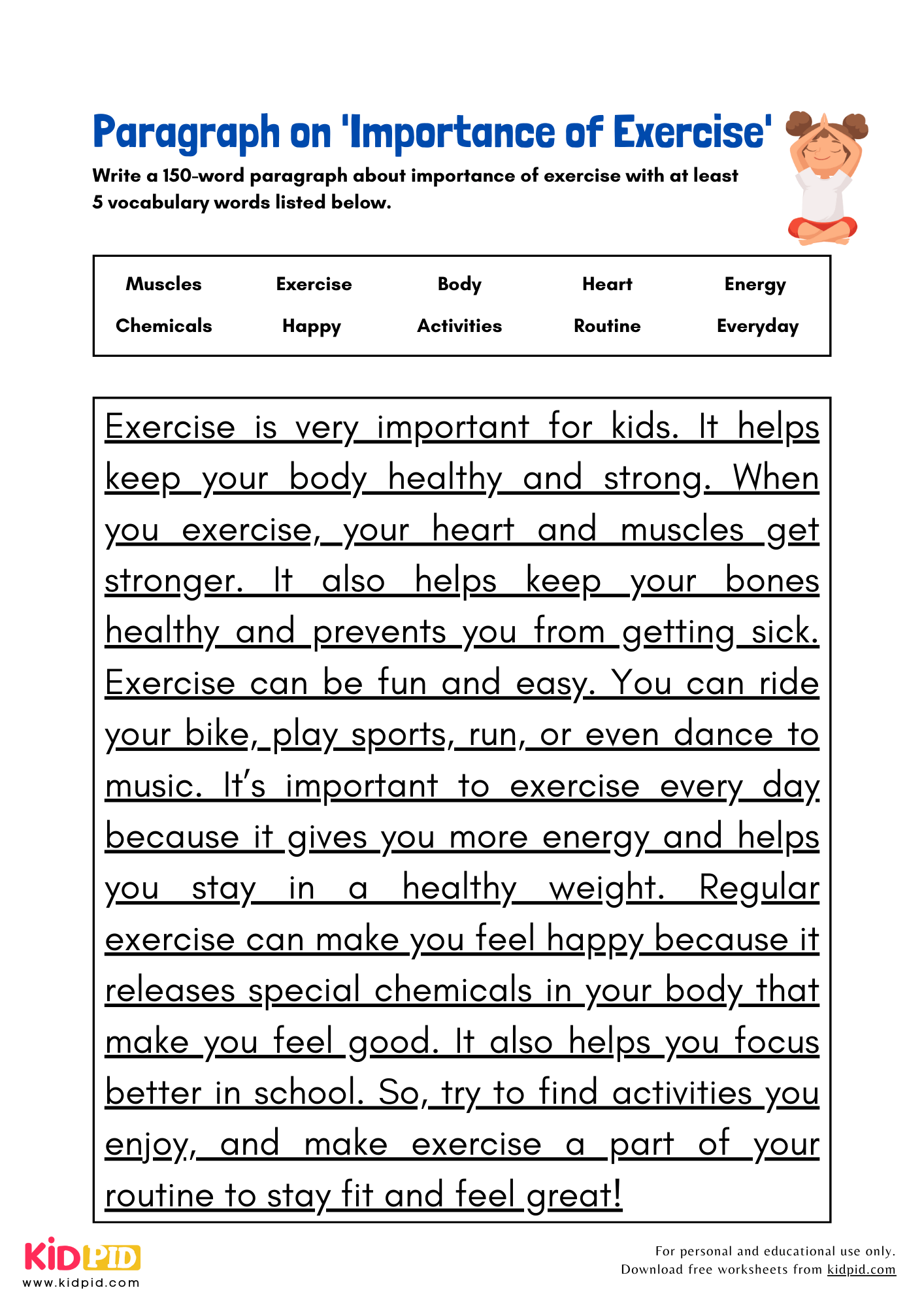 Paragraph on 'Importance of Exercise' - 150 Words 