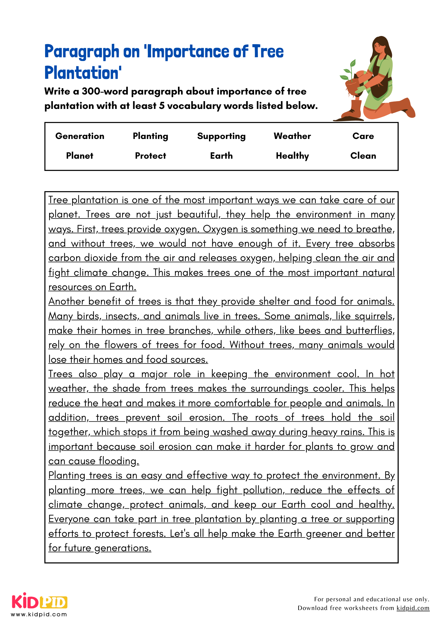 Paragraph on 'Importance of Tree Plantation' - 300 Words