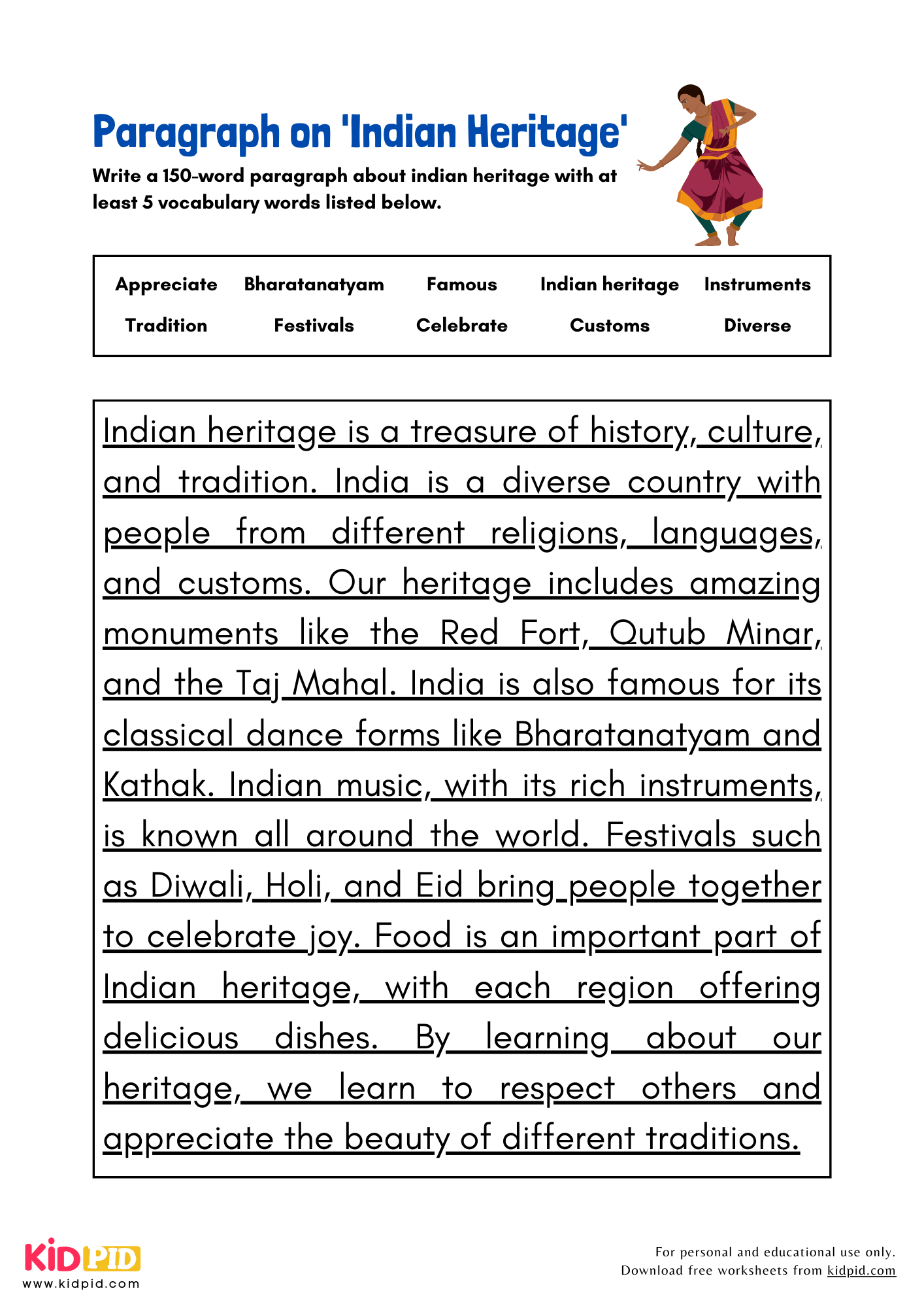 Paragraph on 'Indian Heritage' - 150 Words