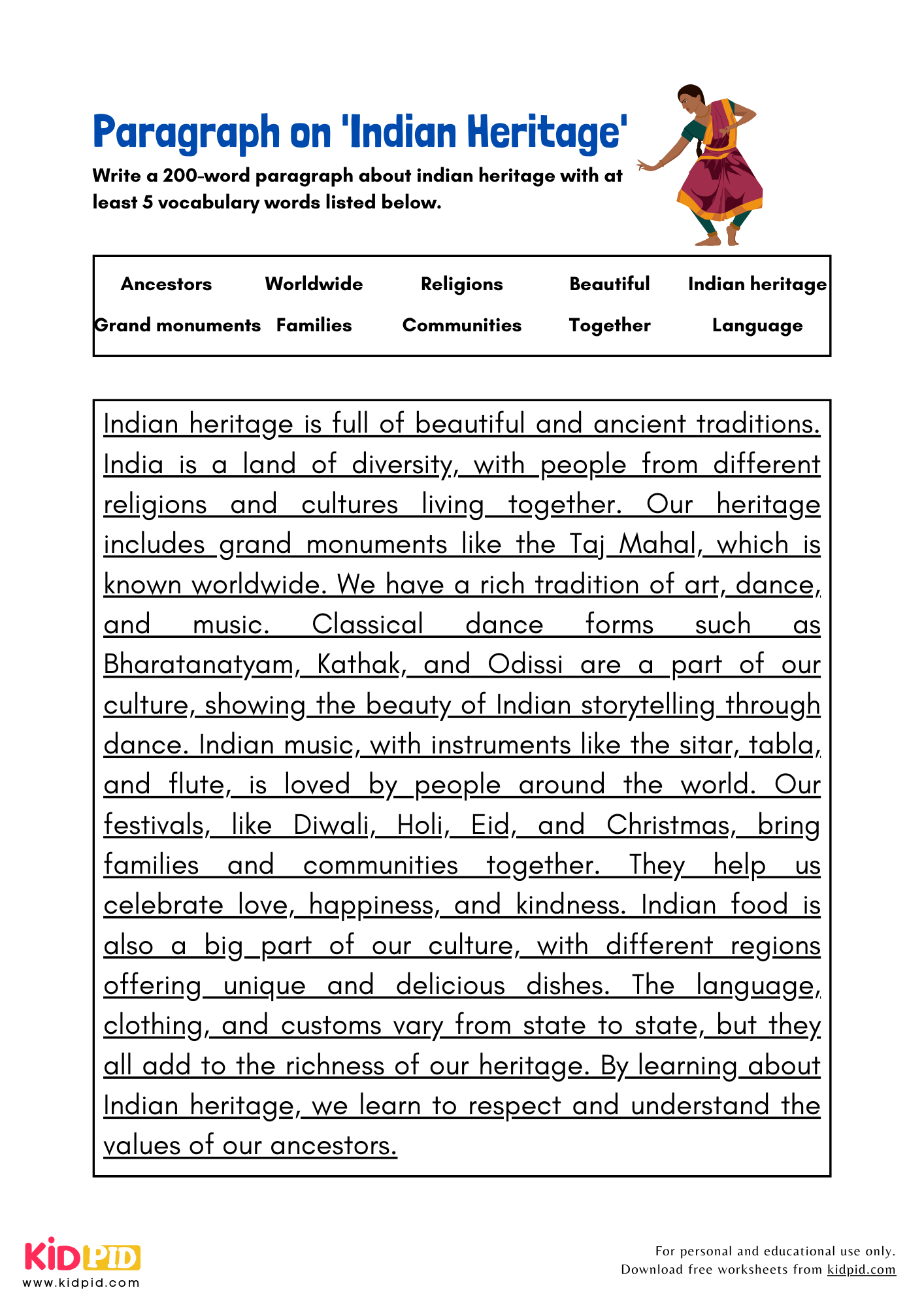 Paragraph on 'Indian Heritage' - 200 Words