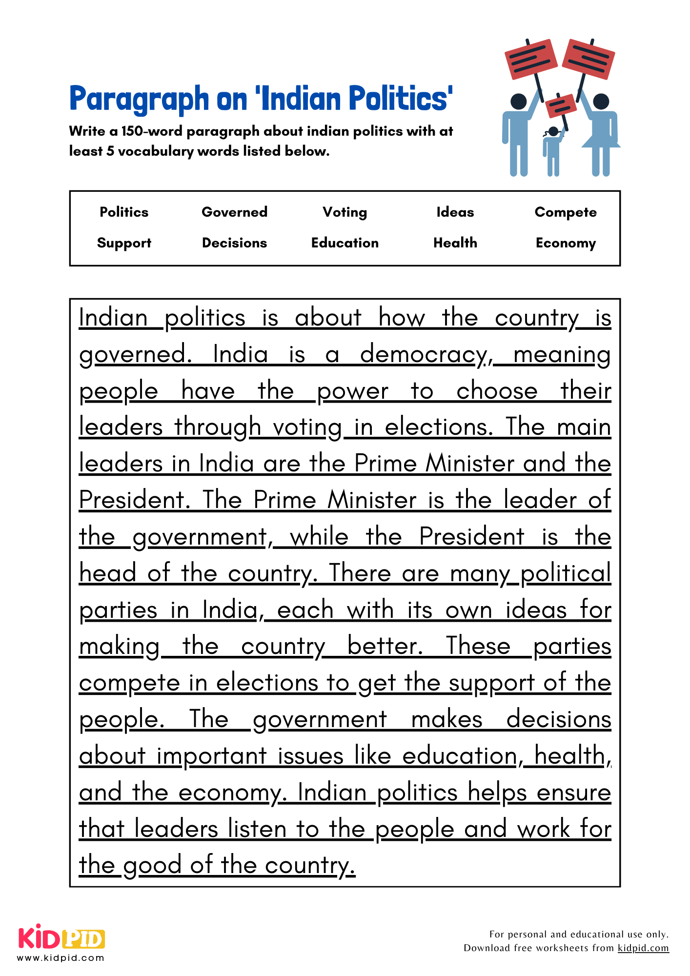Paragraph on 'Indian Politics' - 150 Words