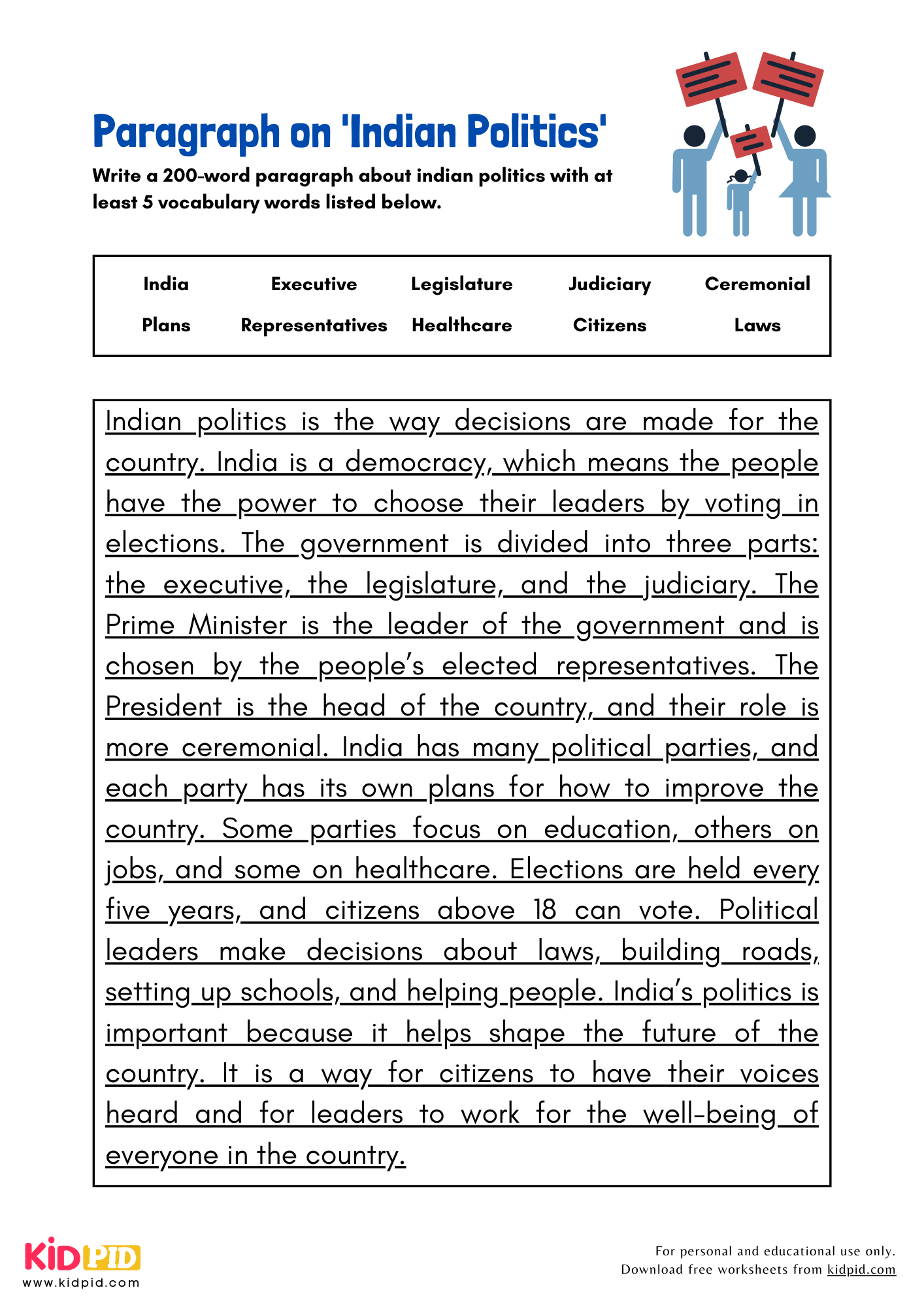 Paragraph on 'Indian Politics' - 200 Words 