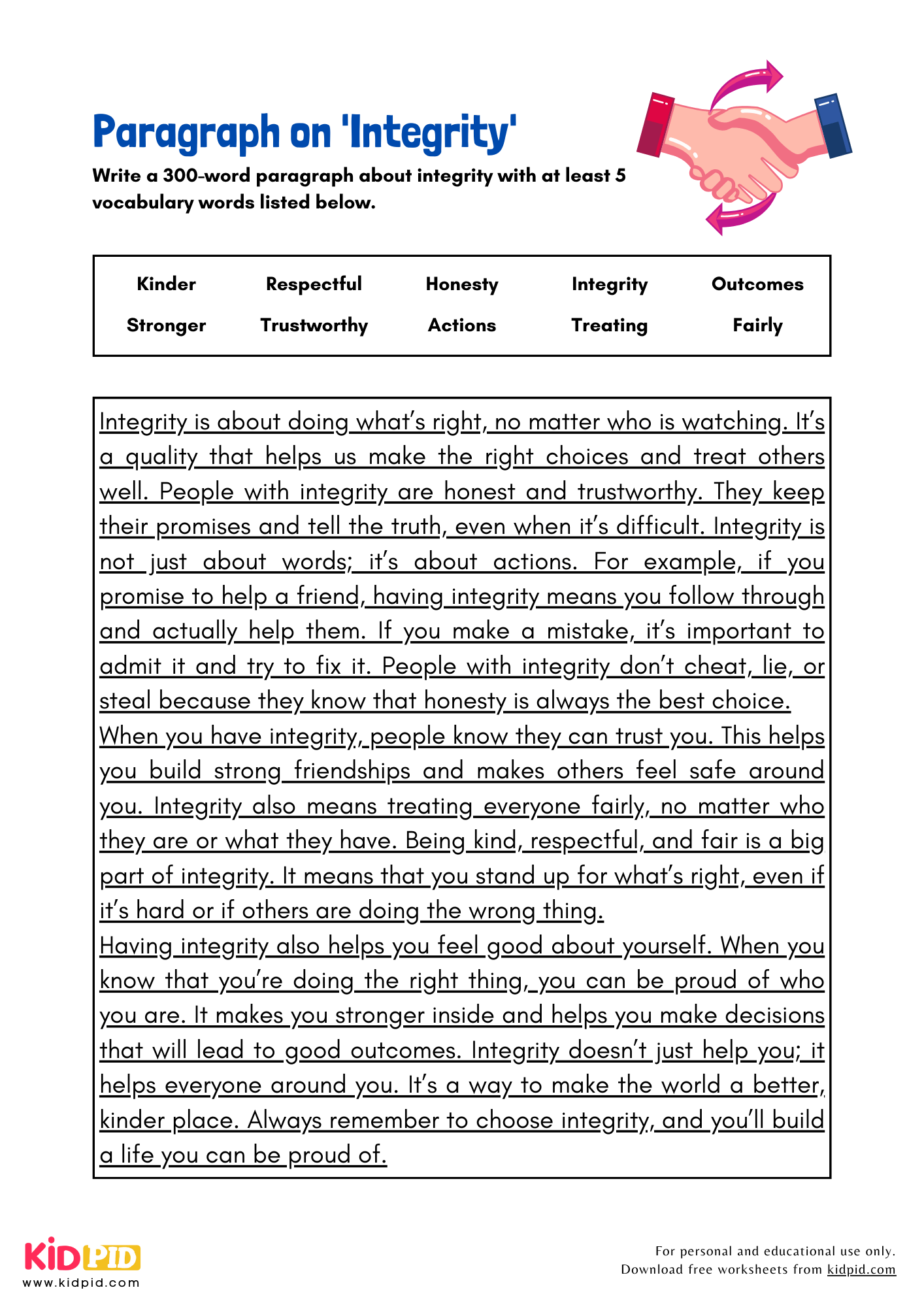 Paragraph on 'Integrity' - 300 Words