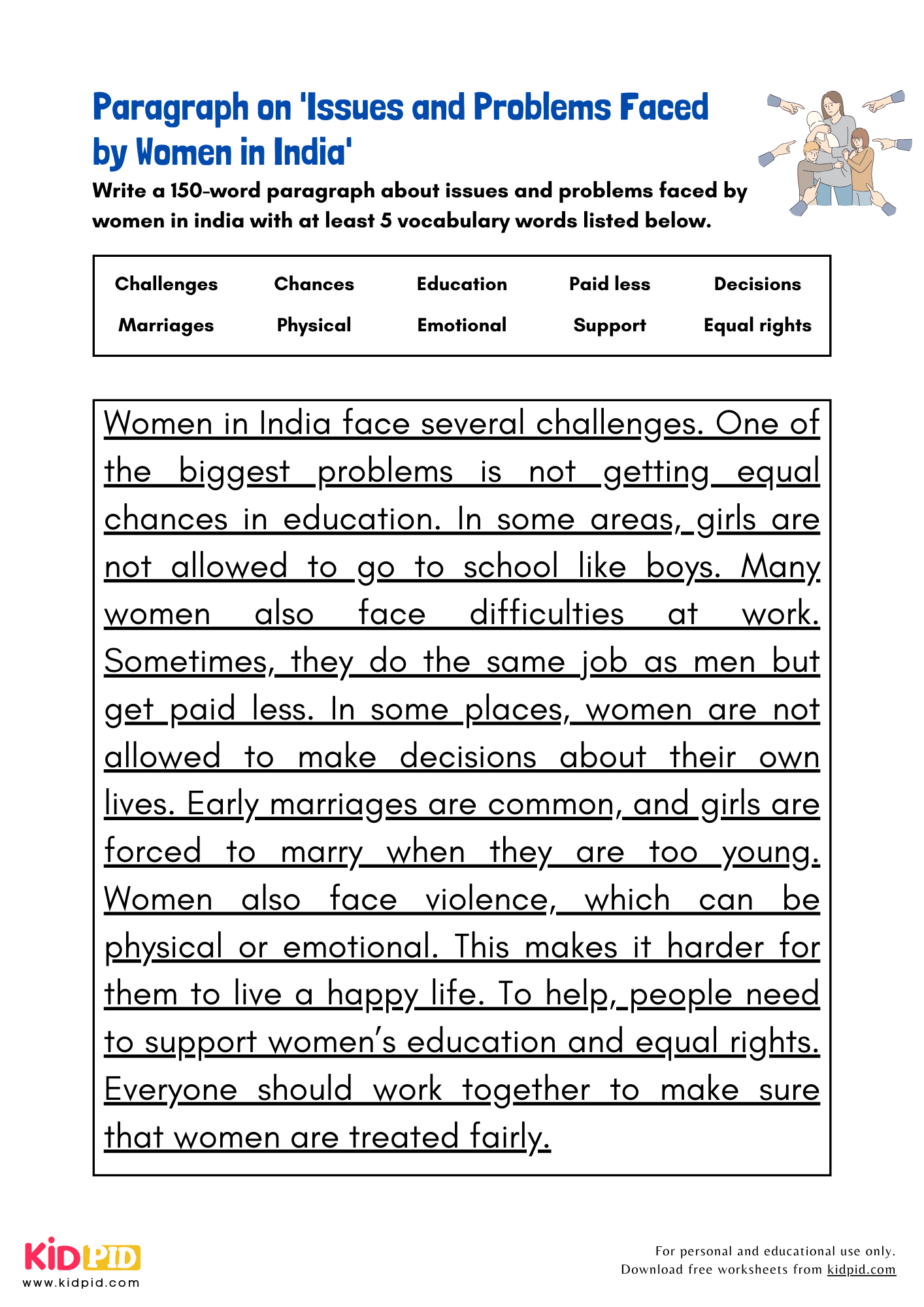 Paragraph on 'Issues and Problems Faced by Women in India' - 150 Words