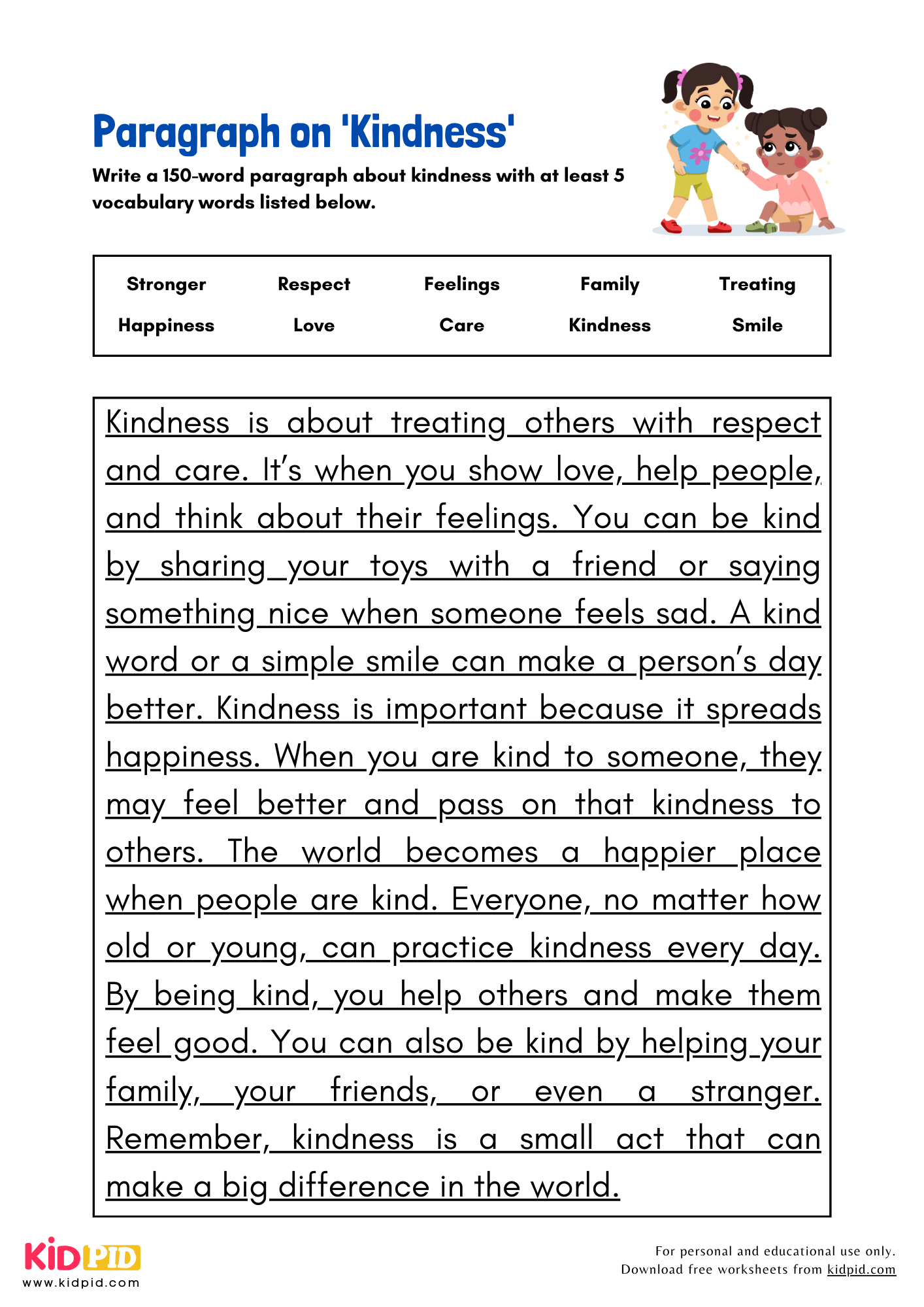 Paragraph on 'Kindness' - 150 Words