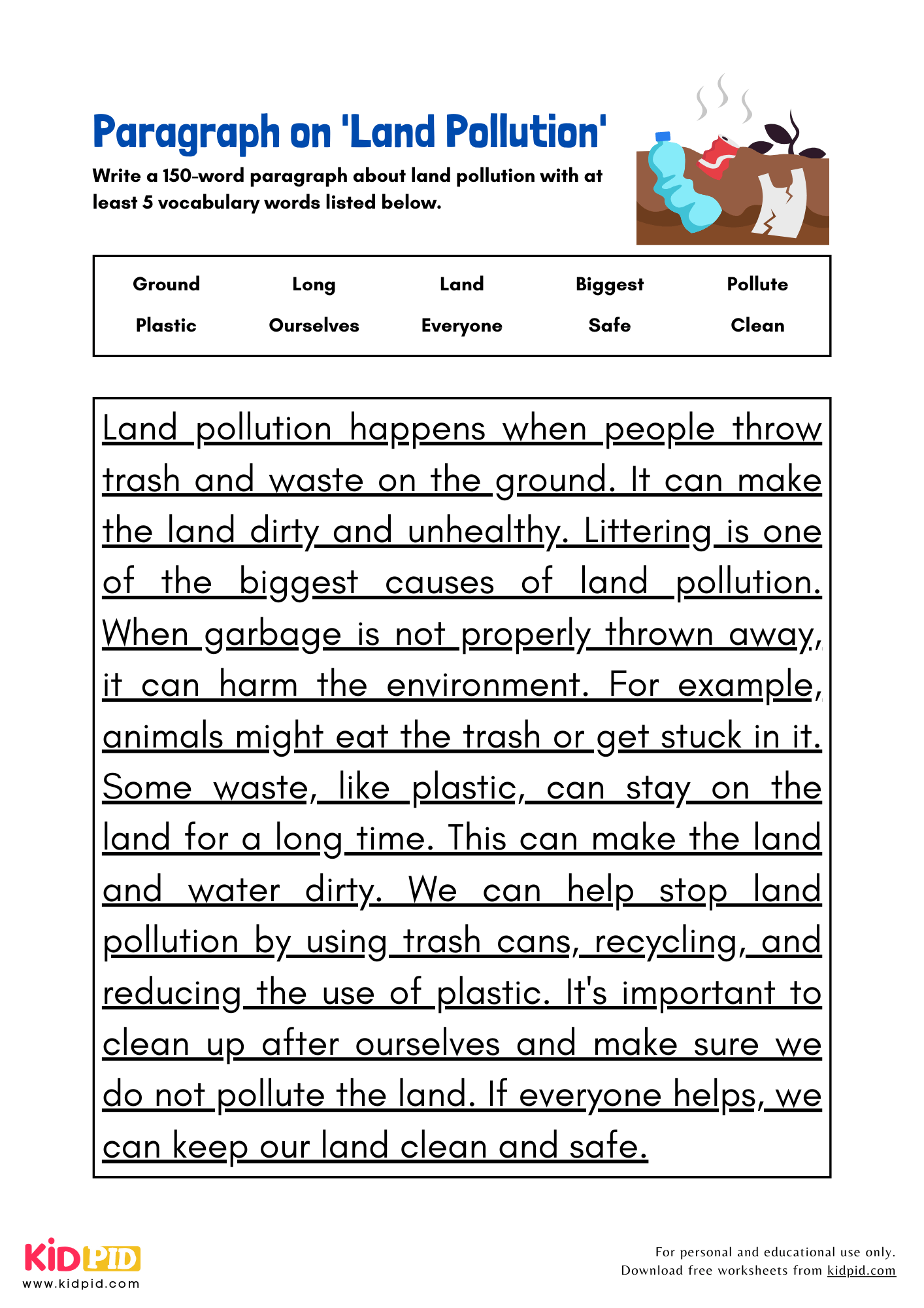 Paragraph on 'Land Pollution' - 150 Words