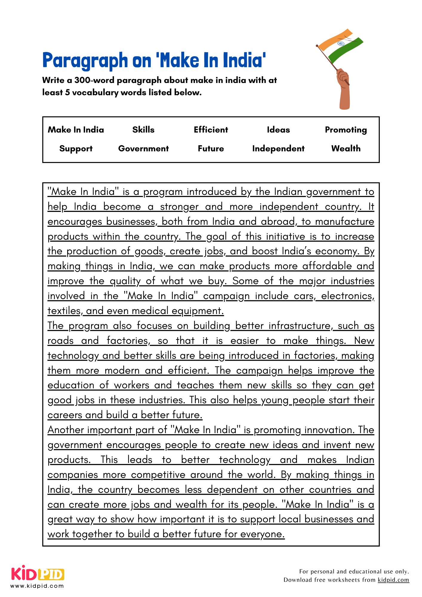 Paragraph on 'Make In India' - 300 Words