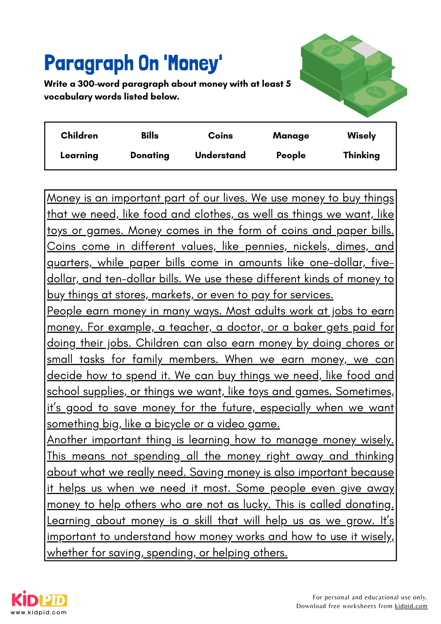 Paragraph on 'Money' - 300 Words