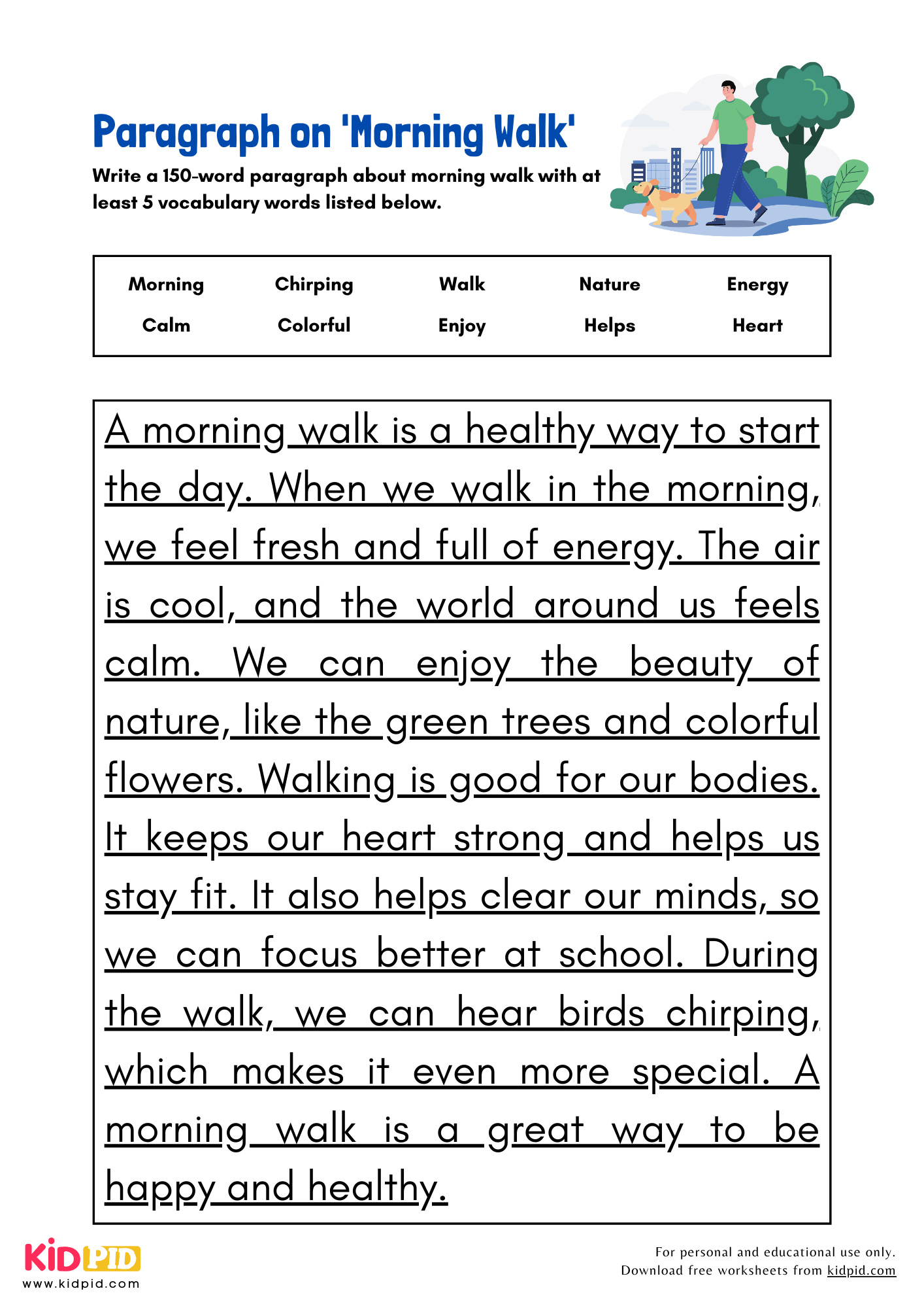 Paragraph on 'Morning Walk' - 150 Words