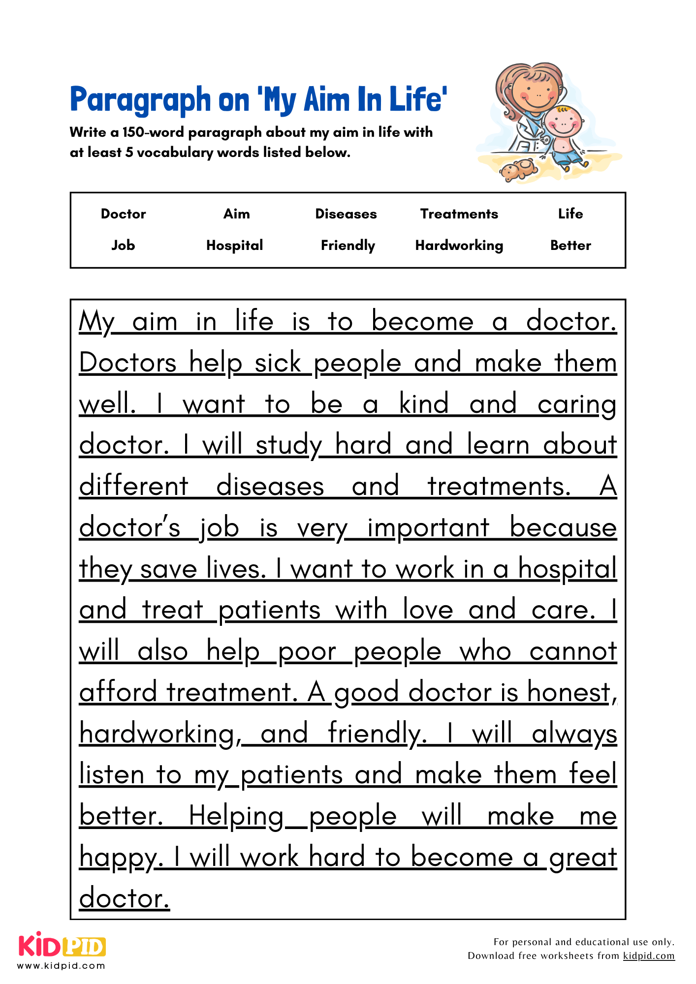 Paragraph on 'My Aim in Life' - 150 Words