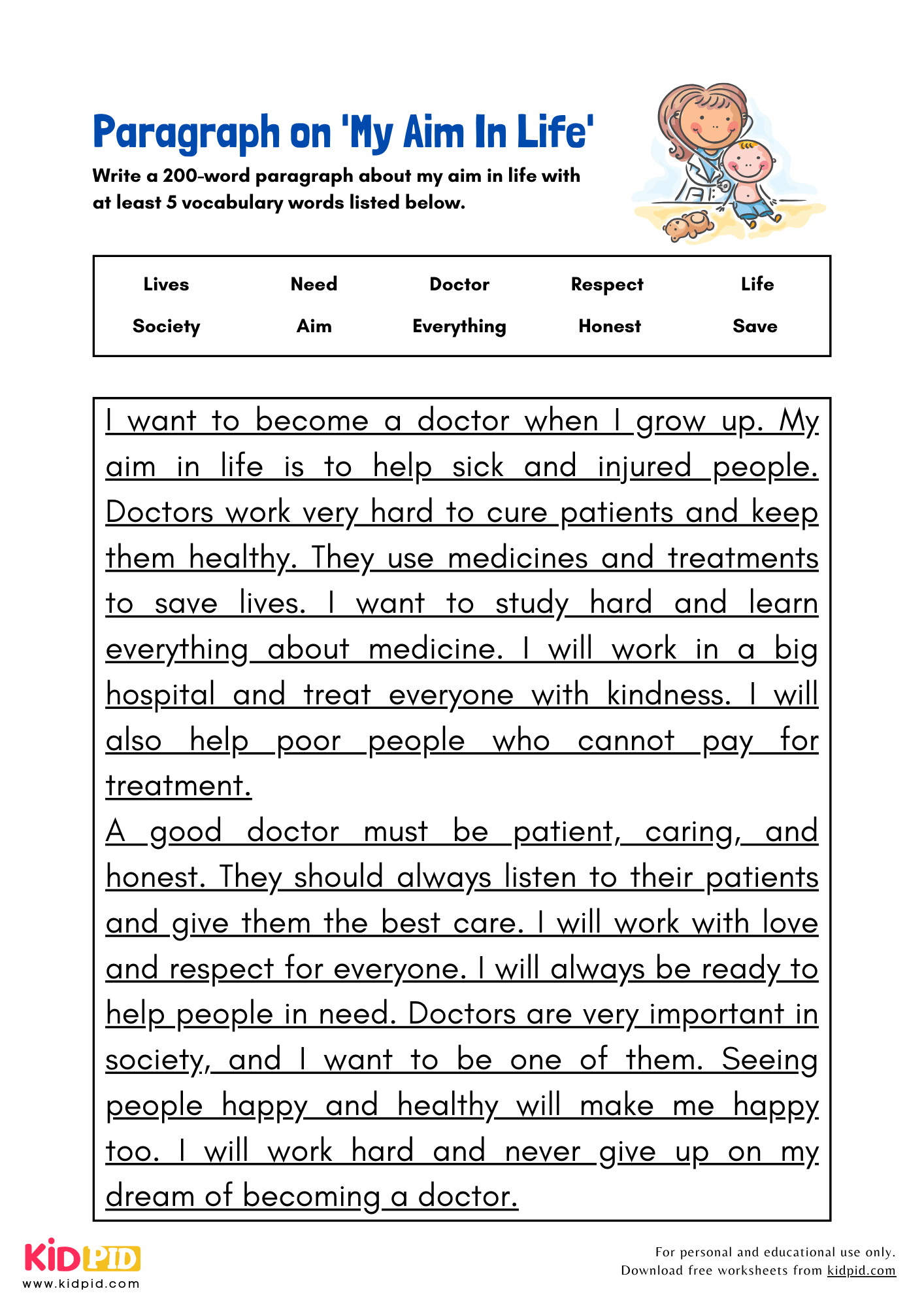 Paragraph on 'My Aim in Life' - 200 Words