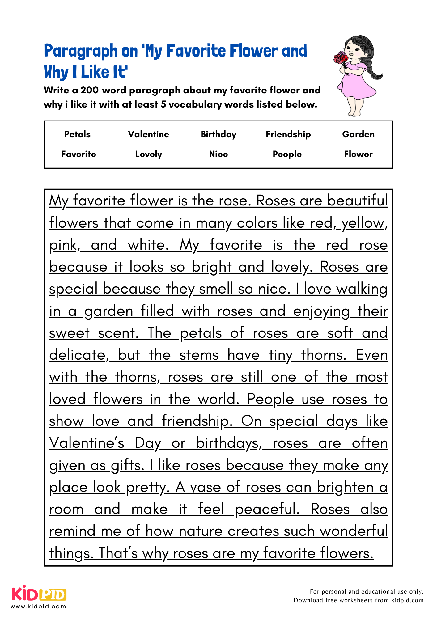 Paragraph on 'My Favorite Flower and Why I Like It' - 200 Words