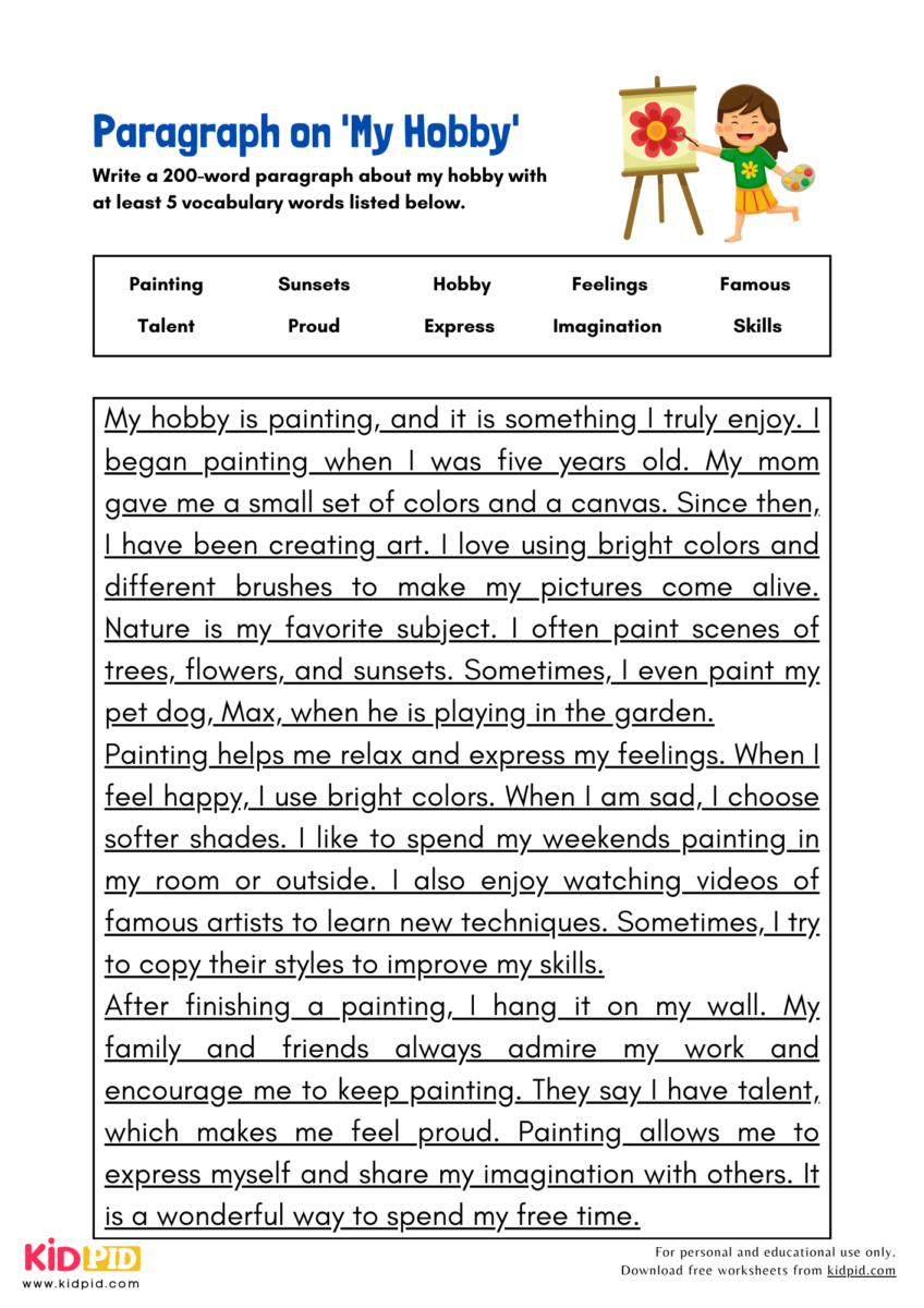 Paragraph on 'My Hobby' - Kidpid