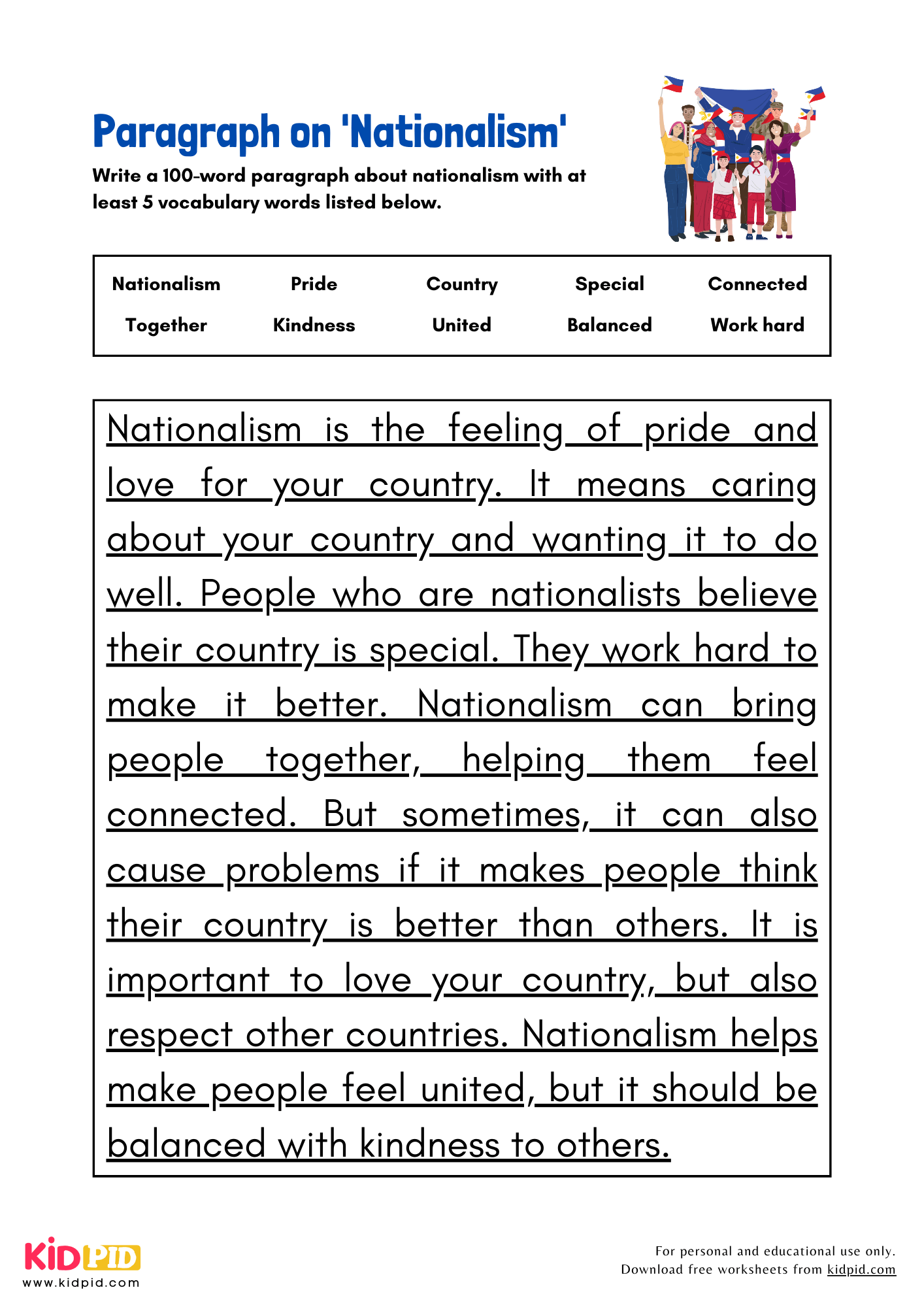 Paragraph on 'Nationalism' - 100 Words