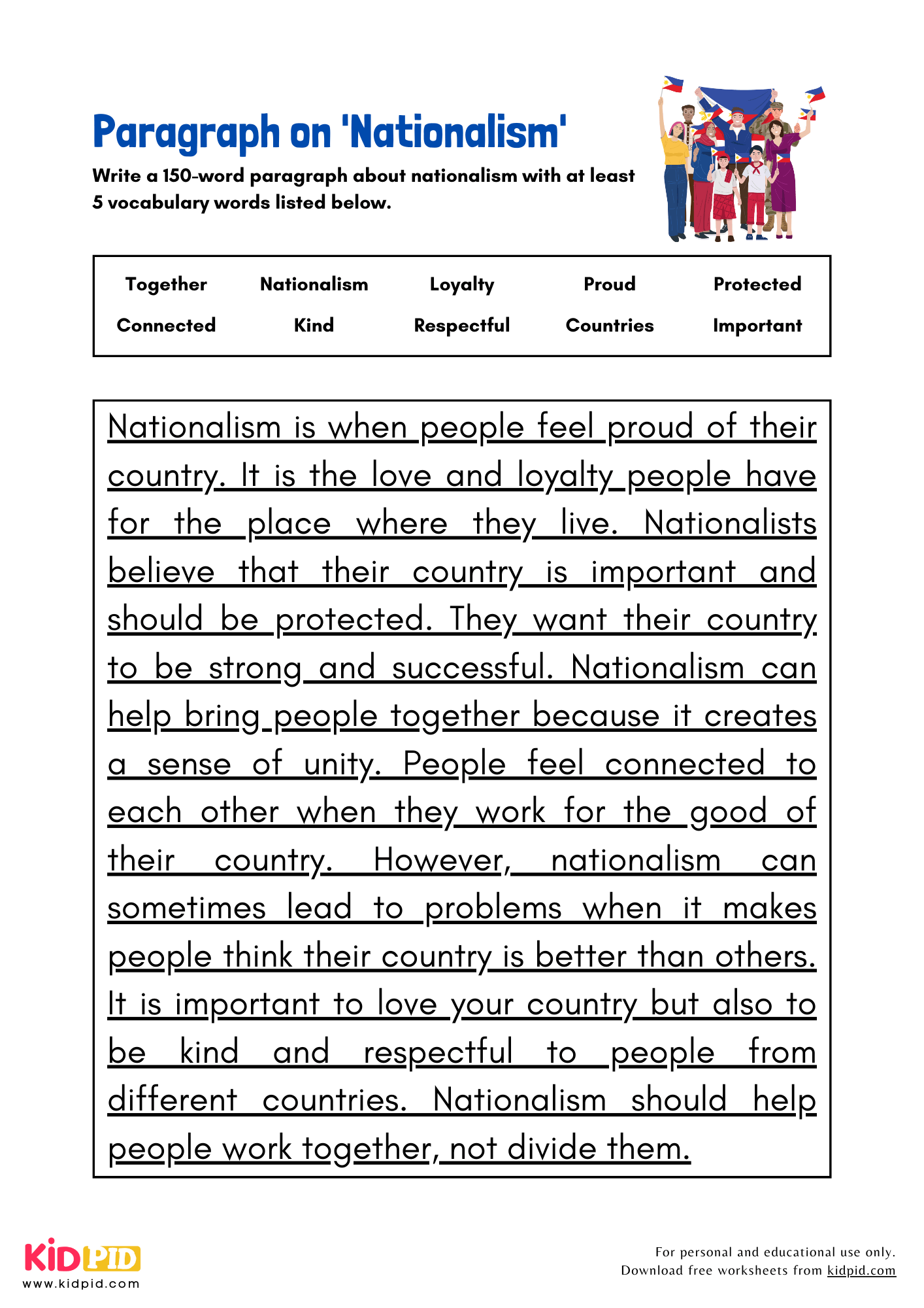 Paragraph on 'Nationalism' - 150 Words