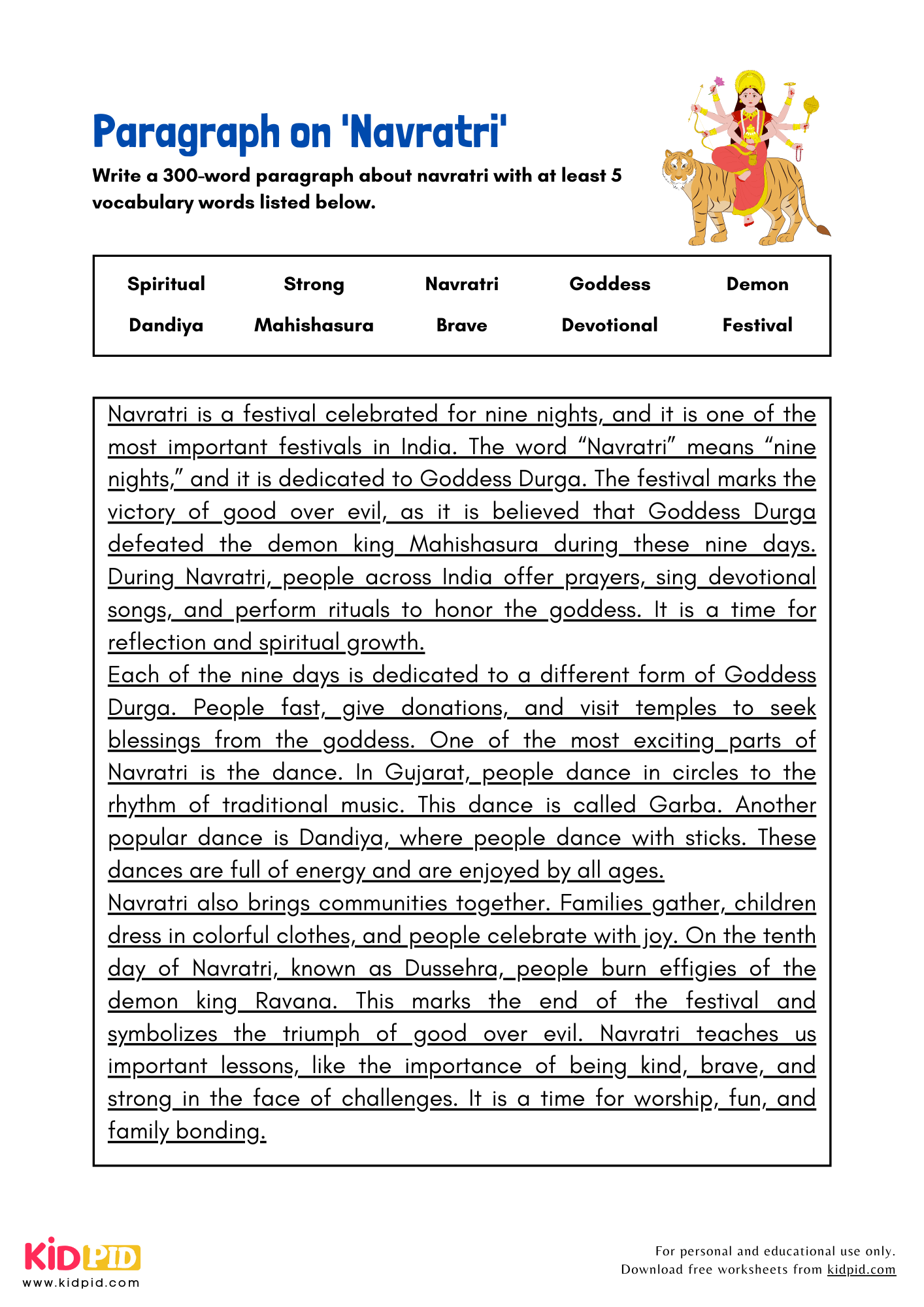 Paragraph on 'Navratri' - 300 Words