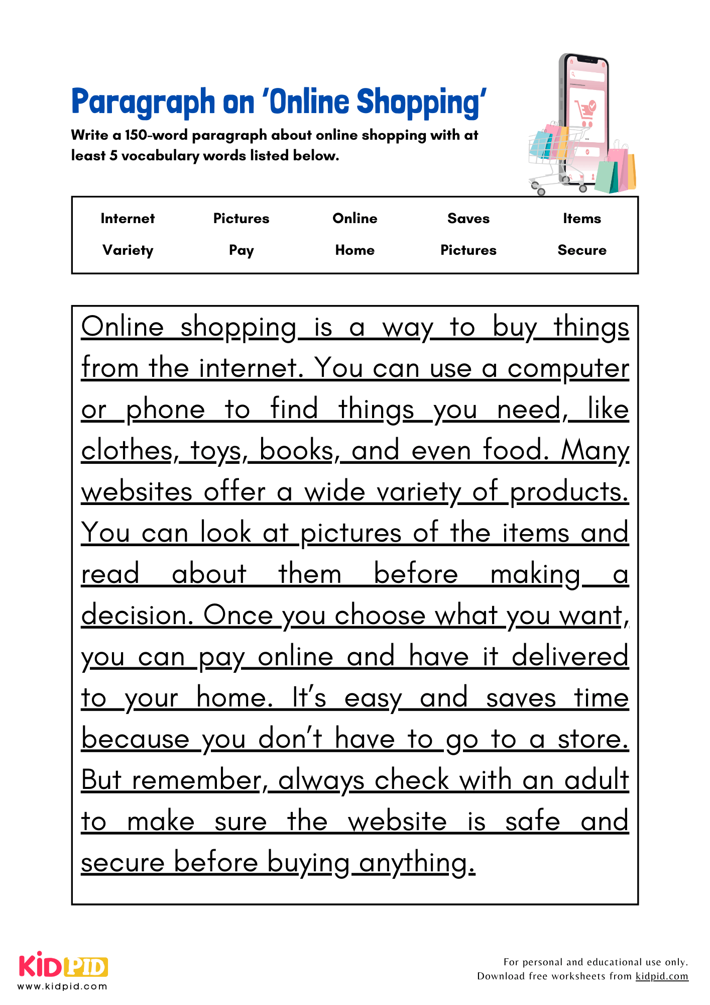 Paragraph on 'Online Shopping' - 150 Words