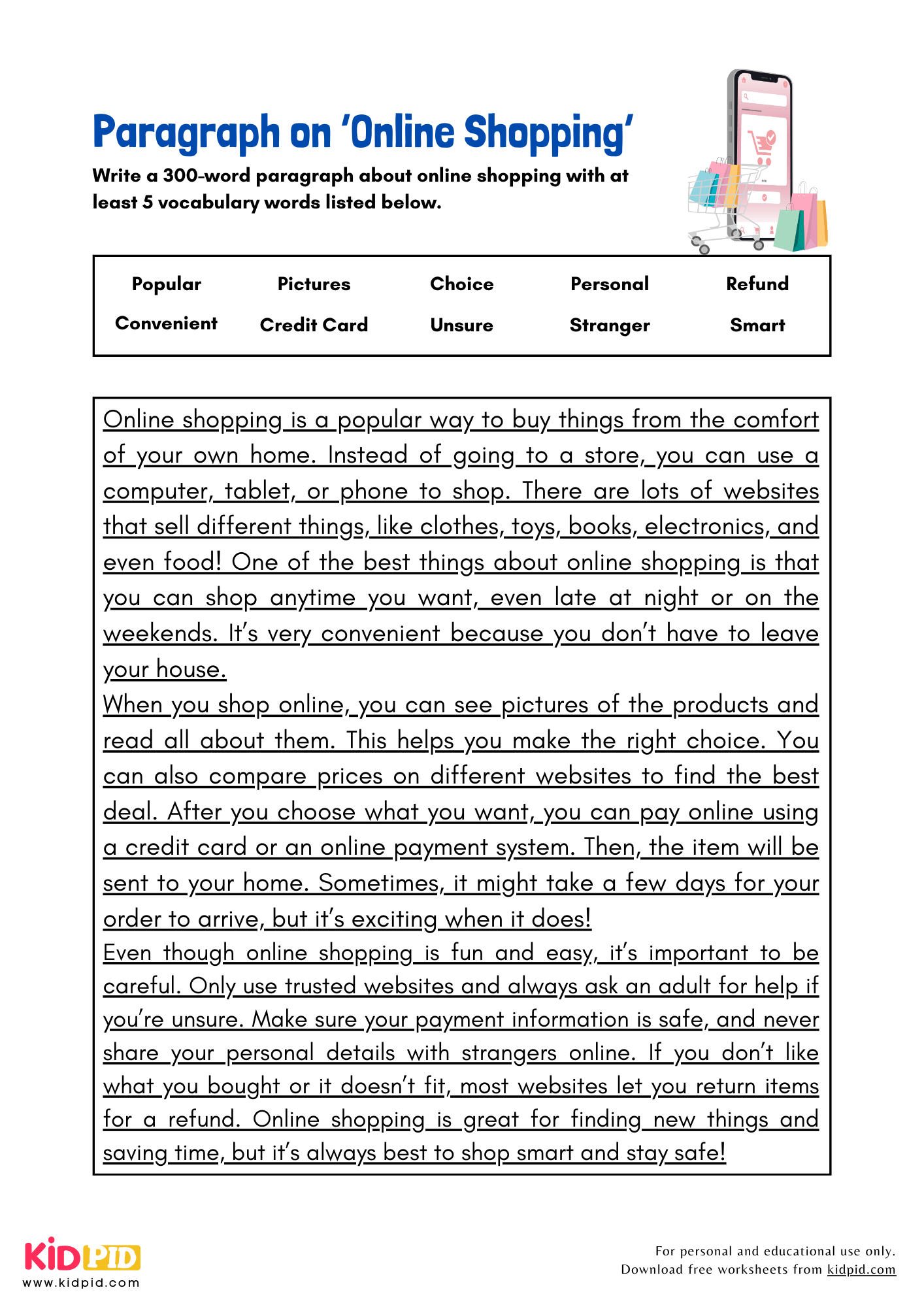 Paragraph on 'Online Shopping' - 300 Words