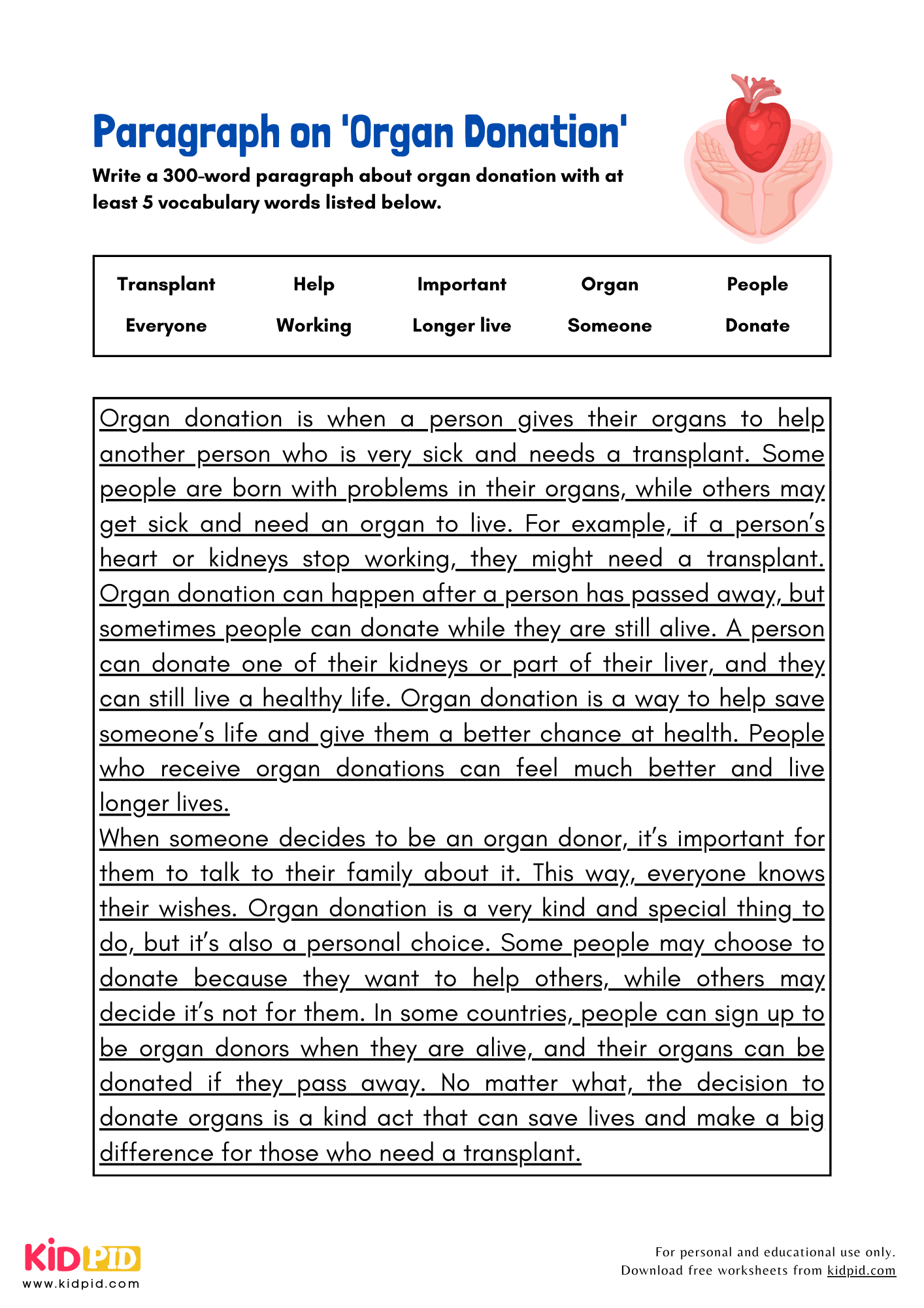 Paragraph on 'Organ Donation' - 300 Words