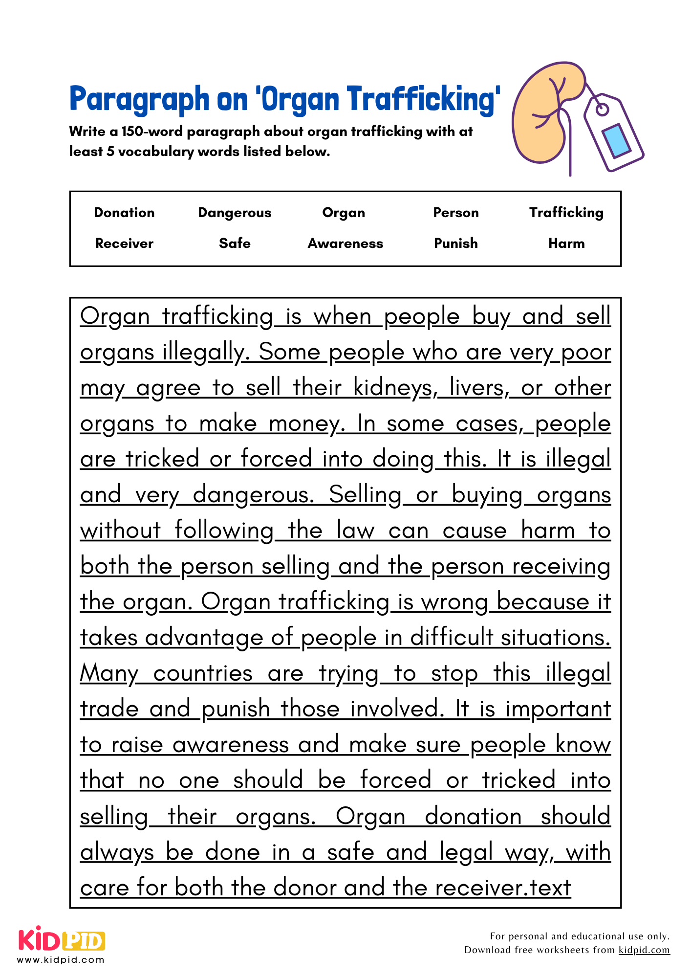 Paragraph on 'Organ Trafficking' - 150 Words