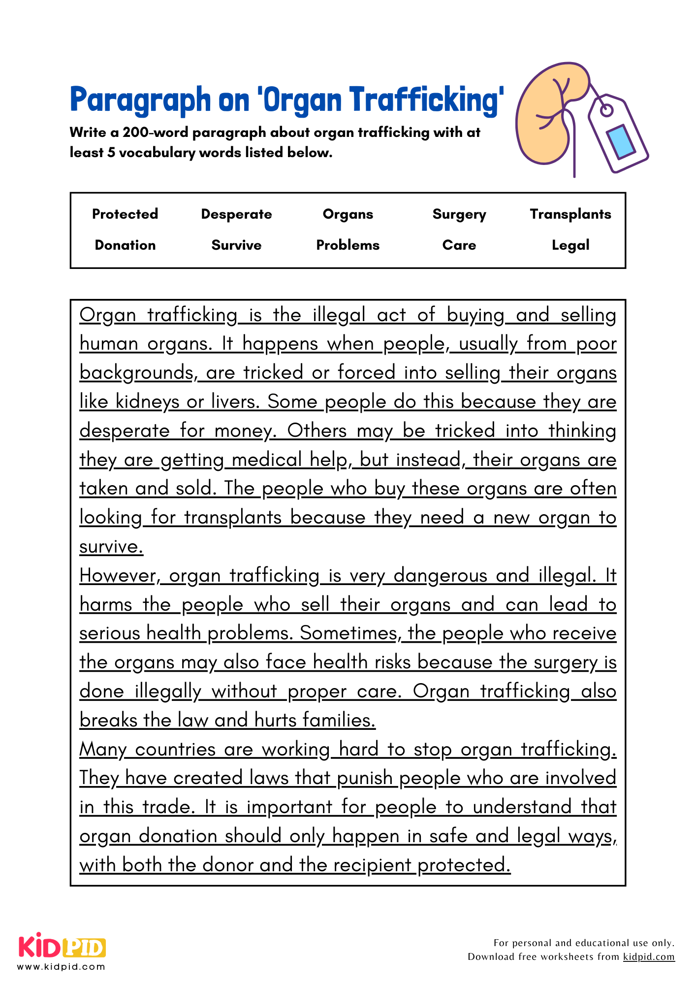 Paragraph on 'Organ Trafficking' - 200 Words