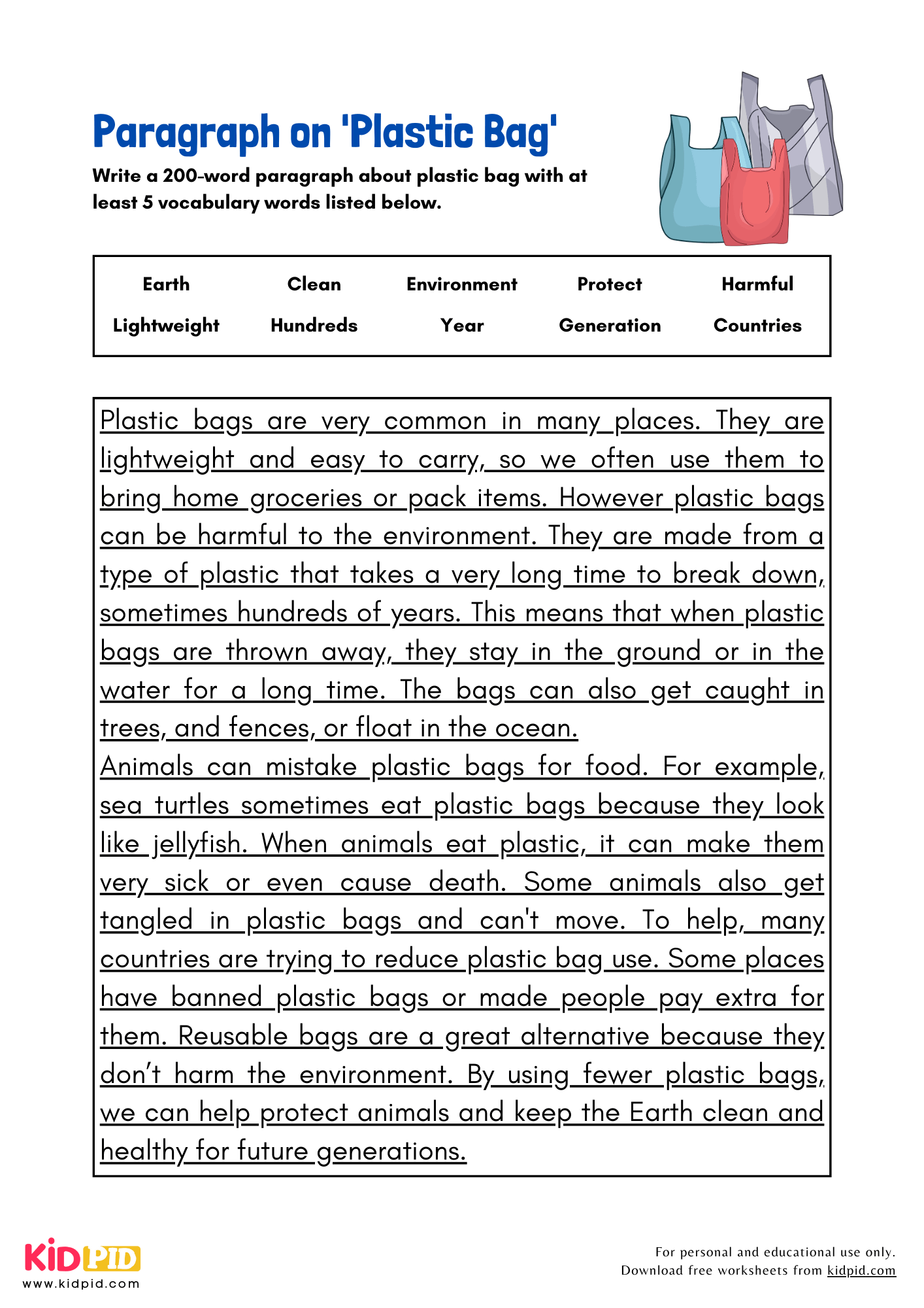 Paragraph on 'Plastic Bag' - 200 Words