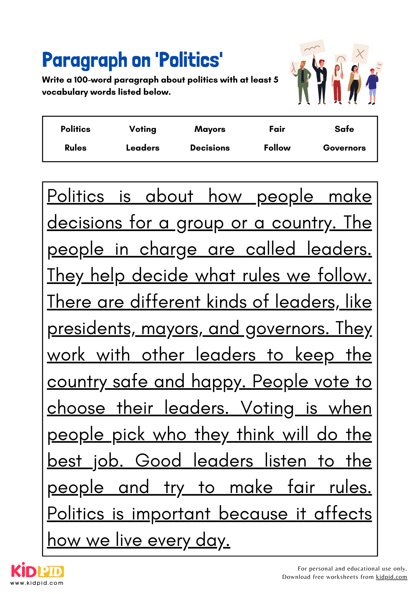 Paragraph on 'Politics' - 100 Words