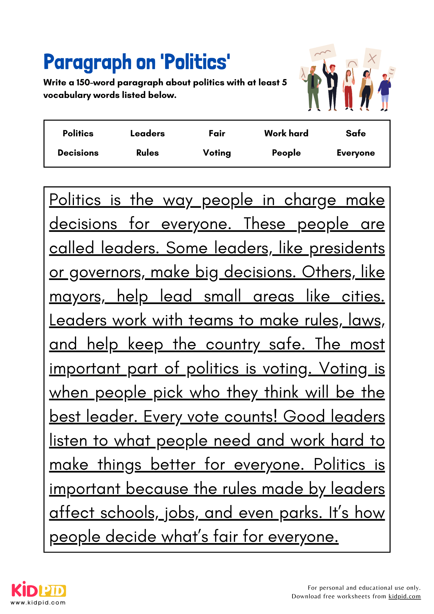 Paragraph on 'Politics' - 150 Words