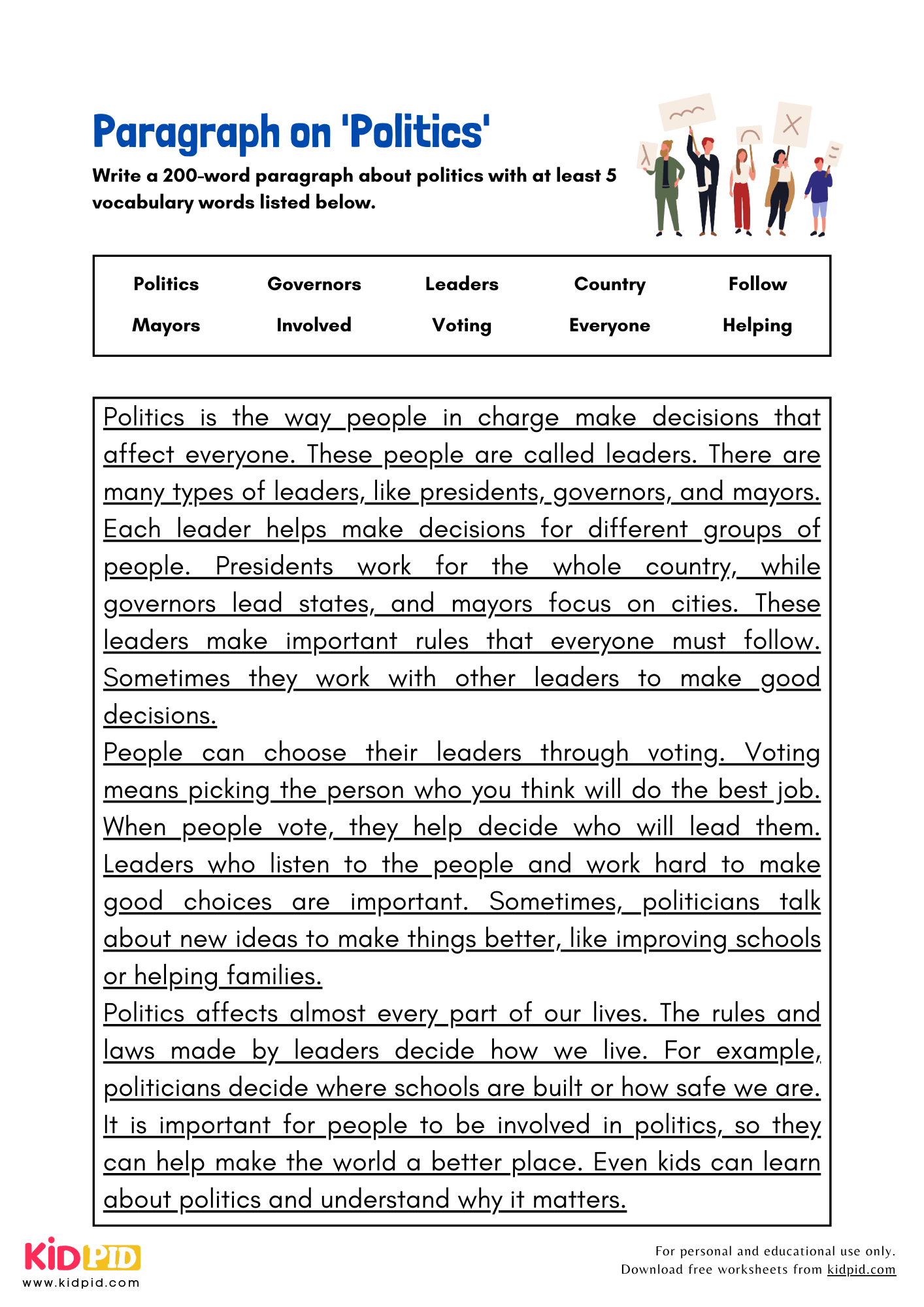 Paragraph on 'Politics' - 200 Words