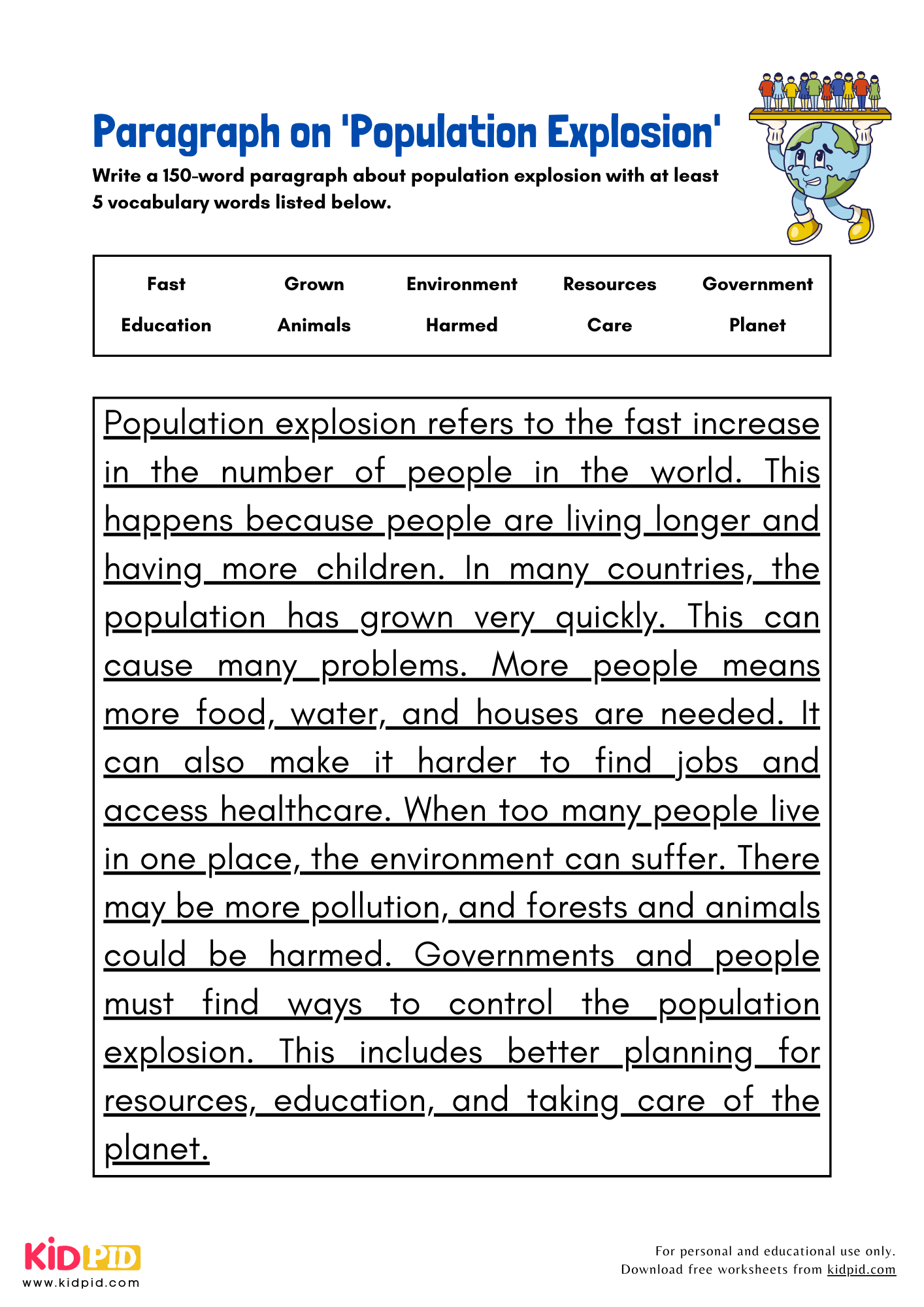 Paragraph on 'Population Explosion' - 150 Words