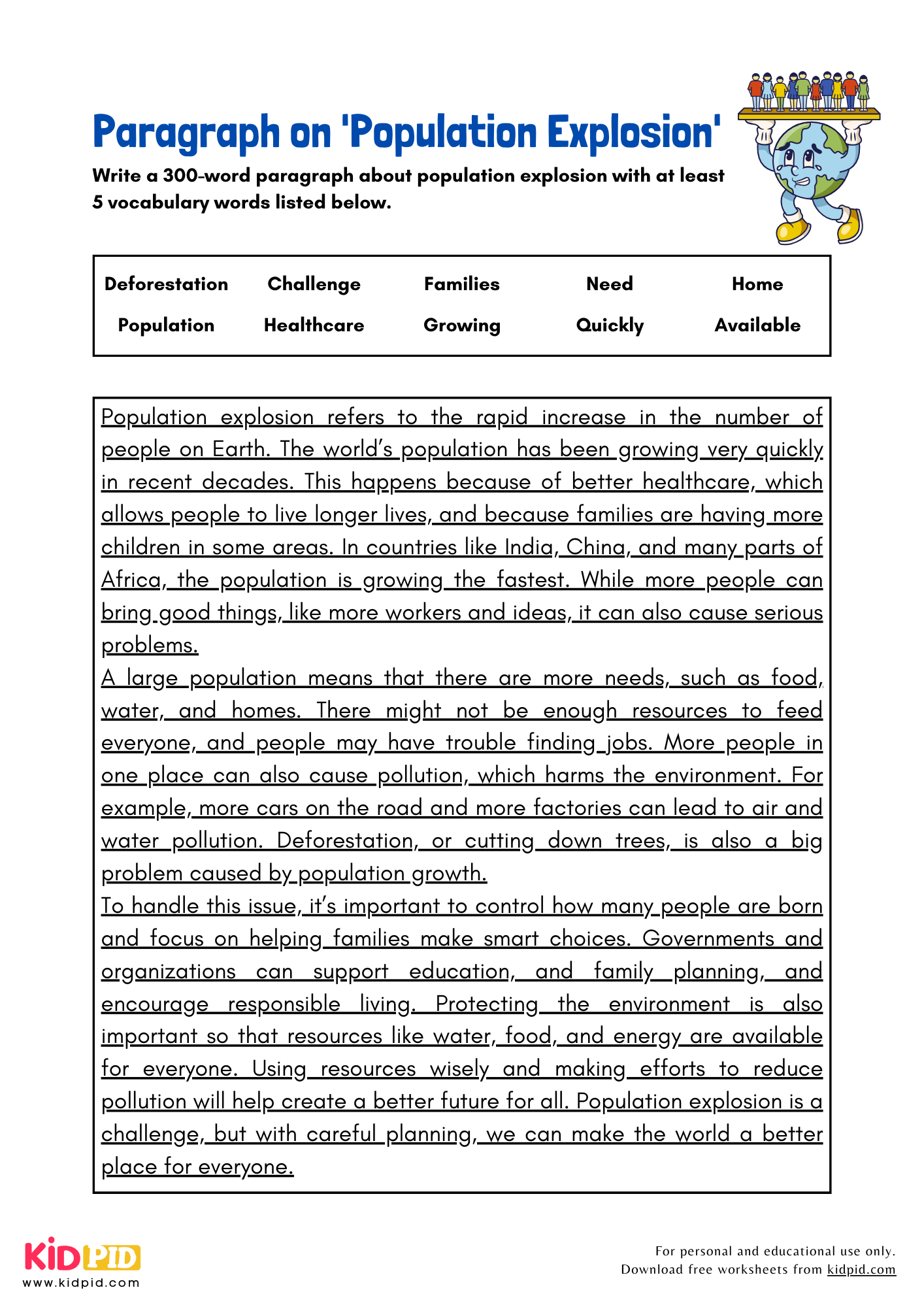Paragraph on 'Population Explosion' - 300 Words