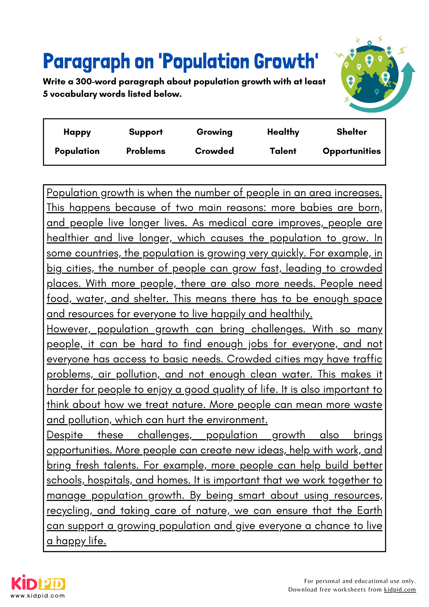 Paragraph on 'Population Growth' - 300 Words