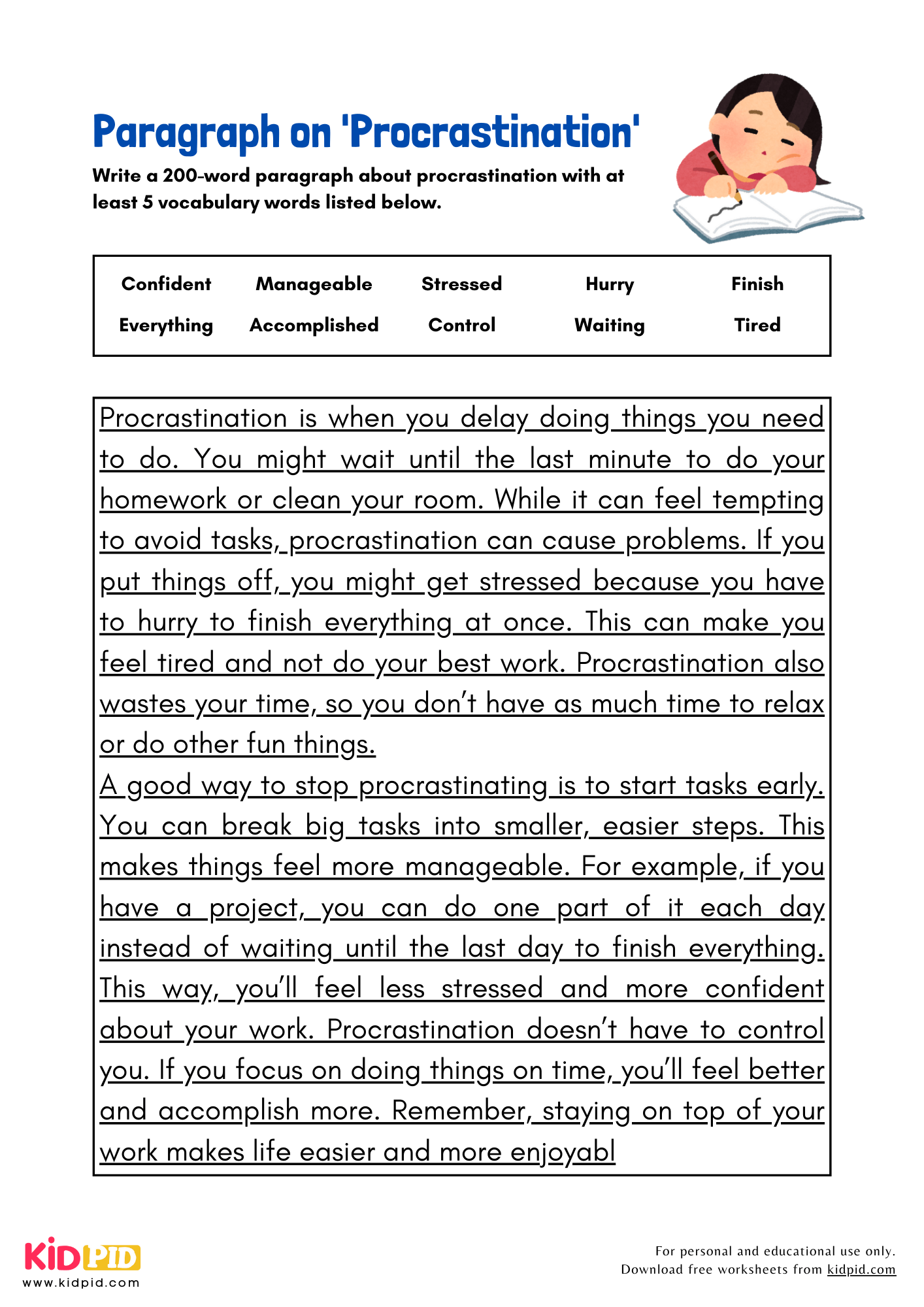 Paragraph on 'Procrastination' - 200 Words