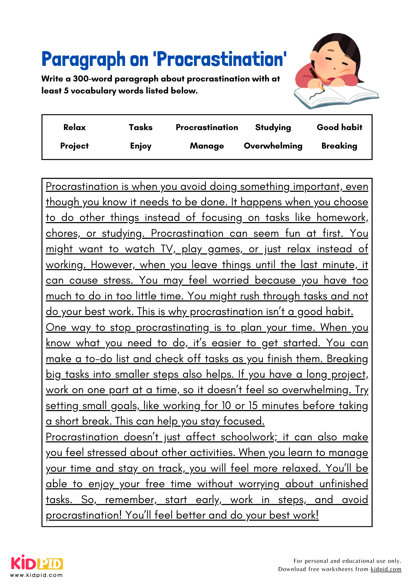 Paragraph on 'Procrastination' - 300 Words